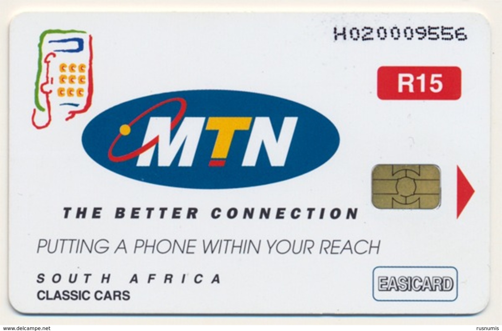 SOUTH AFRICA - AFRIQUE DU SUD MTN 15 R CHIP PHONECARD TELECARTE CLASSIC CARS AUTO SAF-M-109 QTY 100.000 - Zuid-Afrika