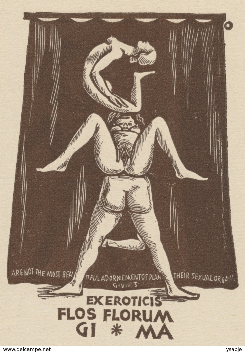 Ex Libris Erotic G.M. - Herbert S. Ott Gesigneerd - Erotica - Ex-Libris