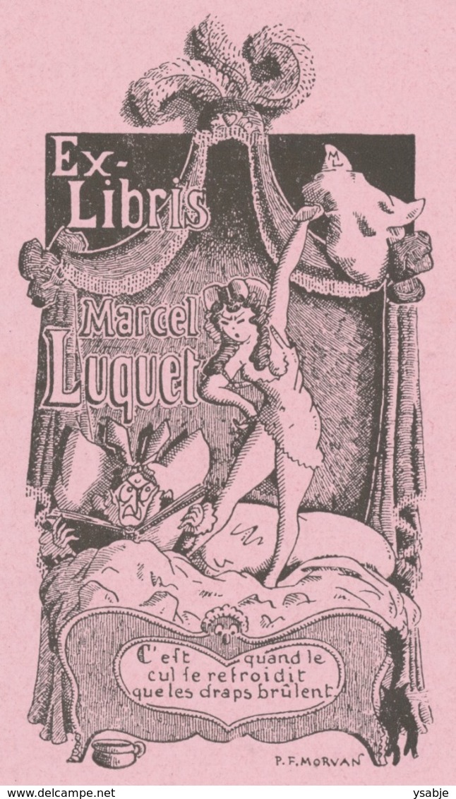 Ex Libris Marcel Luquet - Paul Francois Morvan (1902-1986) - Erotica - Ex-Libris