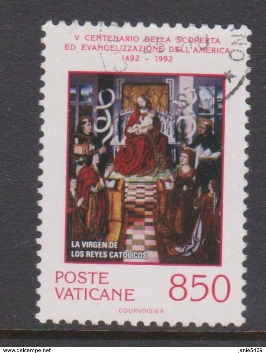 Vatican City S 937 1992 500th Anniversary Discovery Of America  ,850 Lire,used - Used Stamps