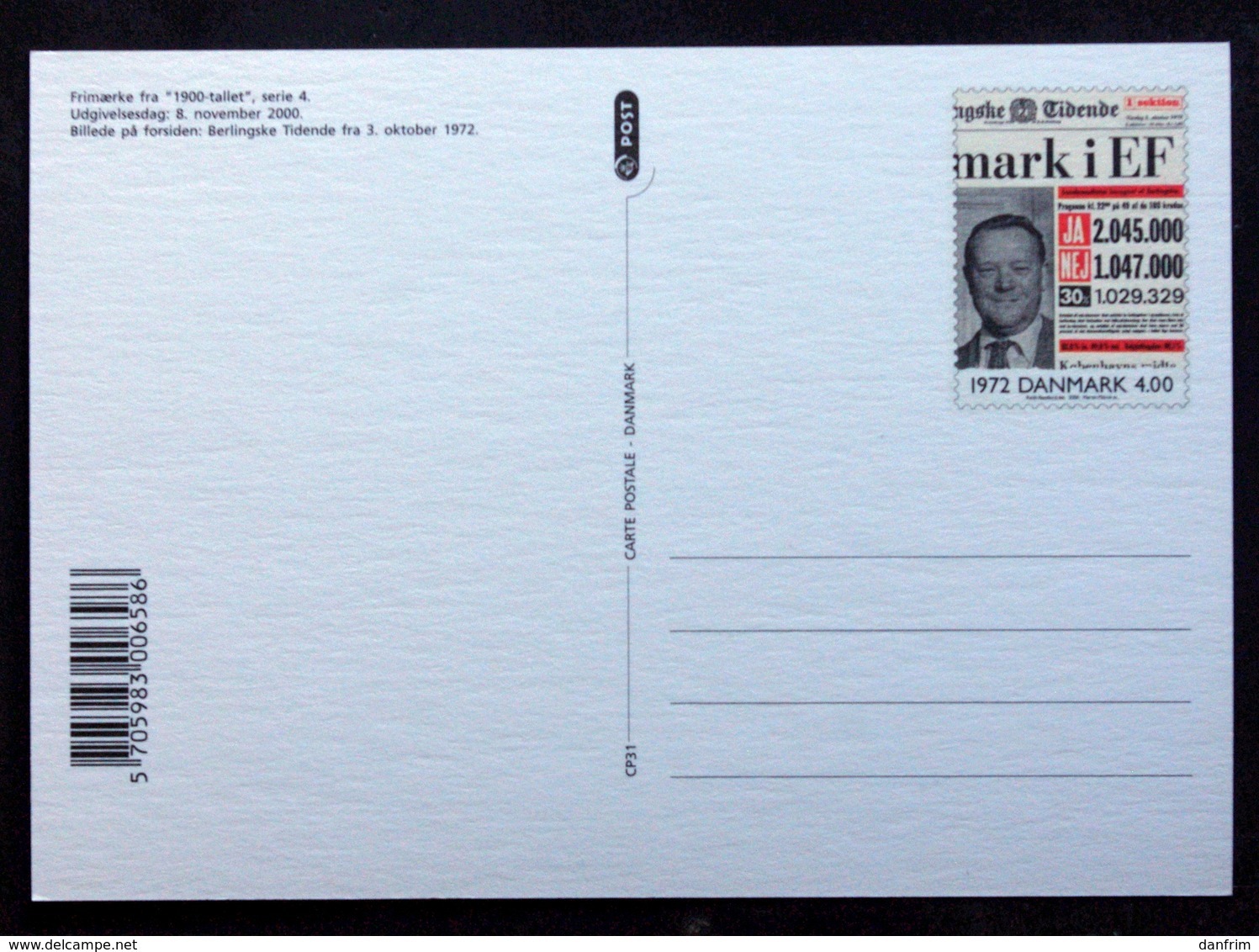 Denmark Postal Stationery 2000   ( Lot 6457 ) - Interi Postali