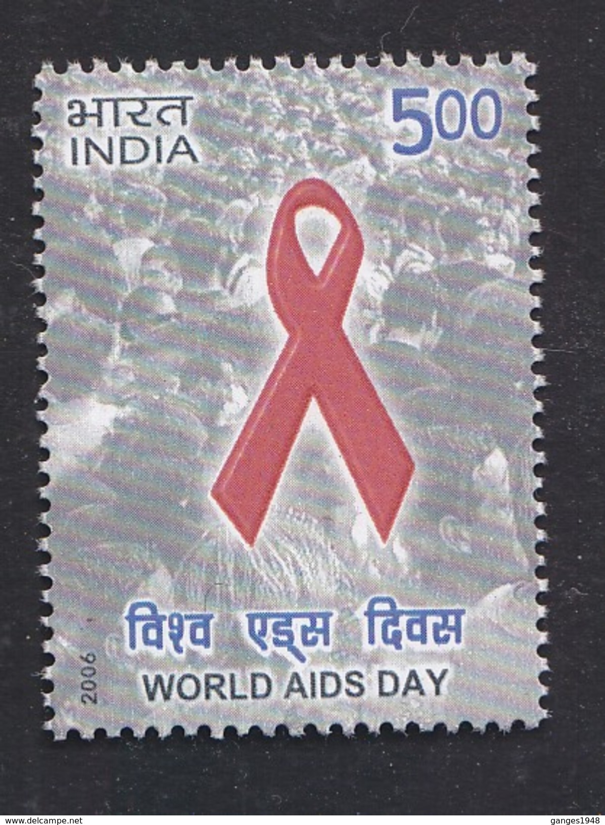 India  2006  World Aids Day  Red Ribbon Sign # 20698 - Disease