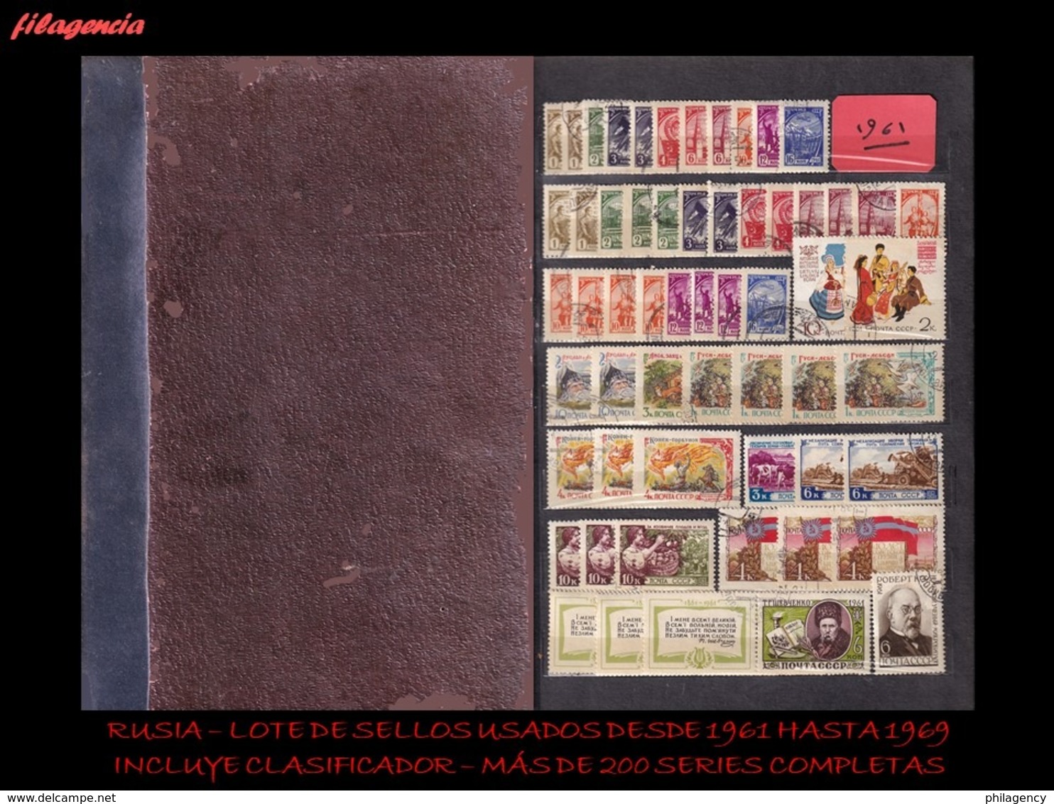 LOTES EN OFERTA. RUSIA. USADOS. LOTE DE SELLOS USADOS DESDE 1961 HASTA 1969 EN CLASIFICADOR. MÁS DE 200 SERIES COMPLETAS - Used Stamps