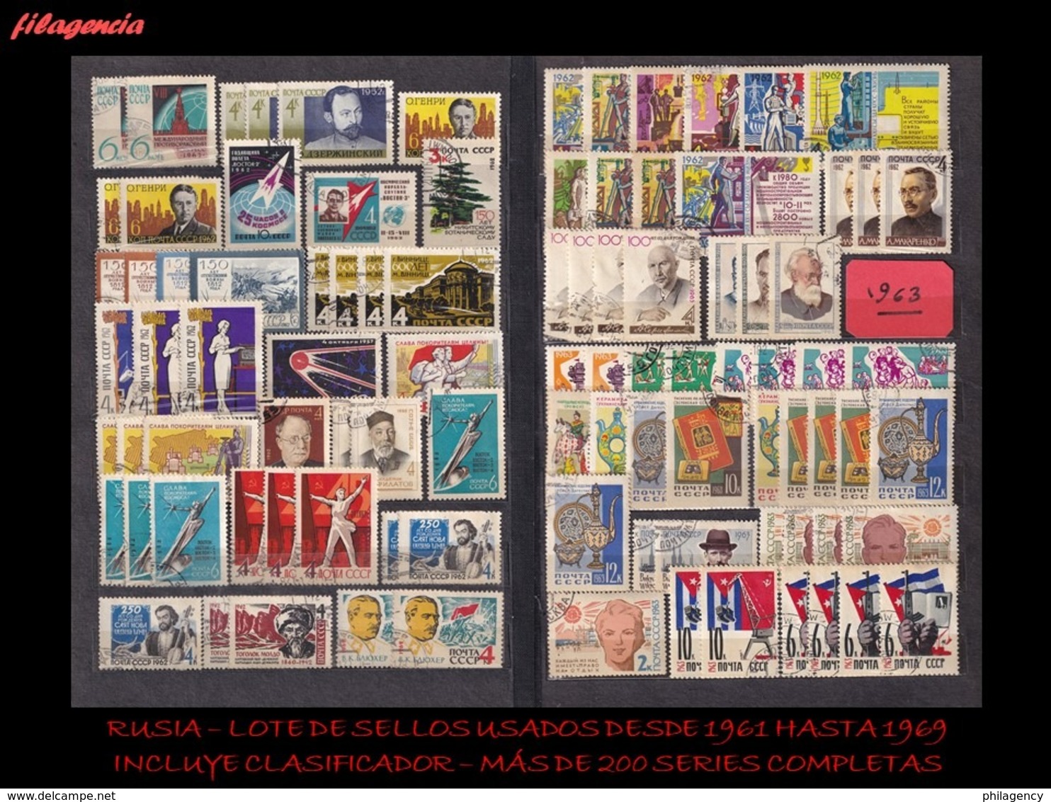 LOTES EN OFERTA. RUSIA. USADOS. LOTE DE SELLOS USADOS DESDE 1961 HASTA 1969 EN CLASIFICADOR. MÁS DE 200 SERIES COMPLETAS - Used Stamps