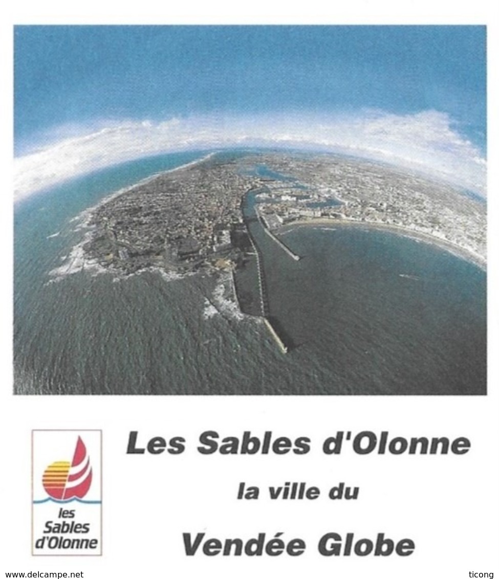 LES SABLES D OLONNE VENDEE - VOILE, VENDEE GLOBE 2001, TABARLY, PAP ENTIER POSTAL FLAMME ILLUSTREE, VOIR LES SCANNERS - Vela