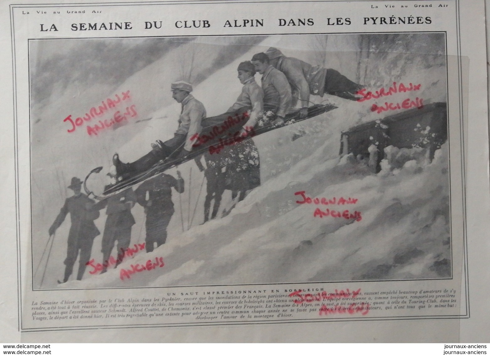 1910 CAUTERETS - LUGES - BOBSLEIGH - LE CLUB ALPIN FRANÇAIS - Andere & Zonder Classificatie