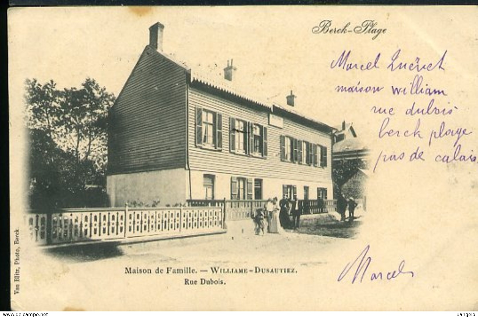 FG719 BERCK PLAGE - MAISON DE LA FAMILLE  WILLIAME DUSAUTIEZ , RUE DUBOIS ( UNDIVIDED BACK 1902 ) - Berck