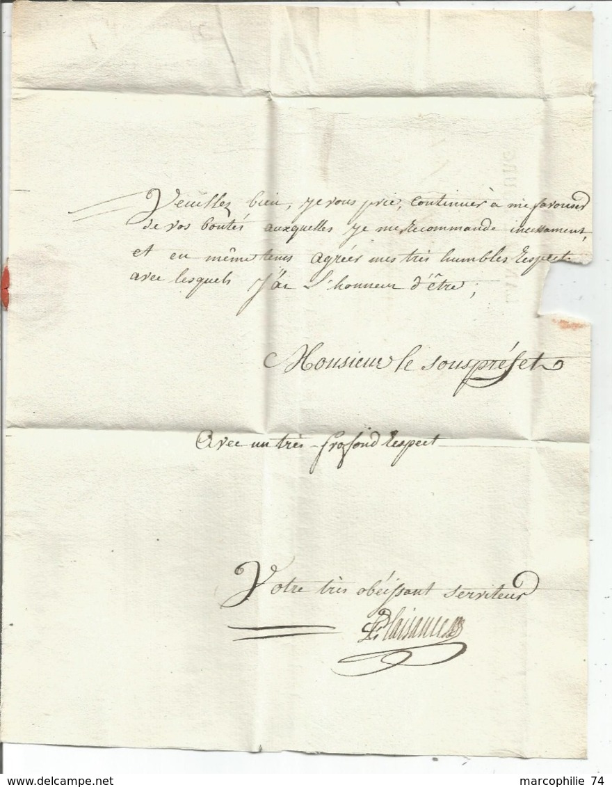 MARQUE CONQUIS MONT BLANC 84 LANSLEBOURG 1812 LETTRE SUPERBE - 1792-1815: Départements Conquis