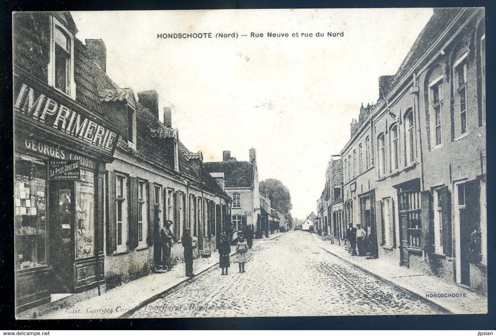 Cpa Du 59  Hondshoote Rue Neuve Et Rue Du Nord   LZ85 - Hondshoote