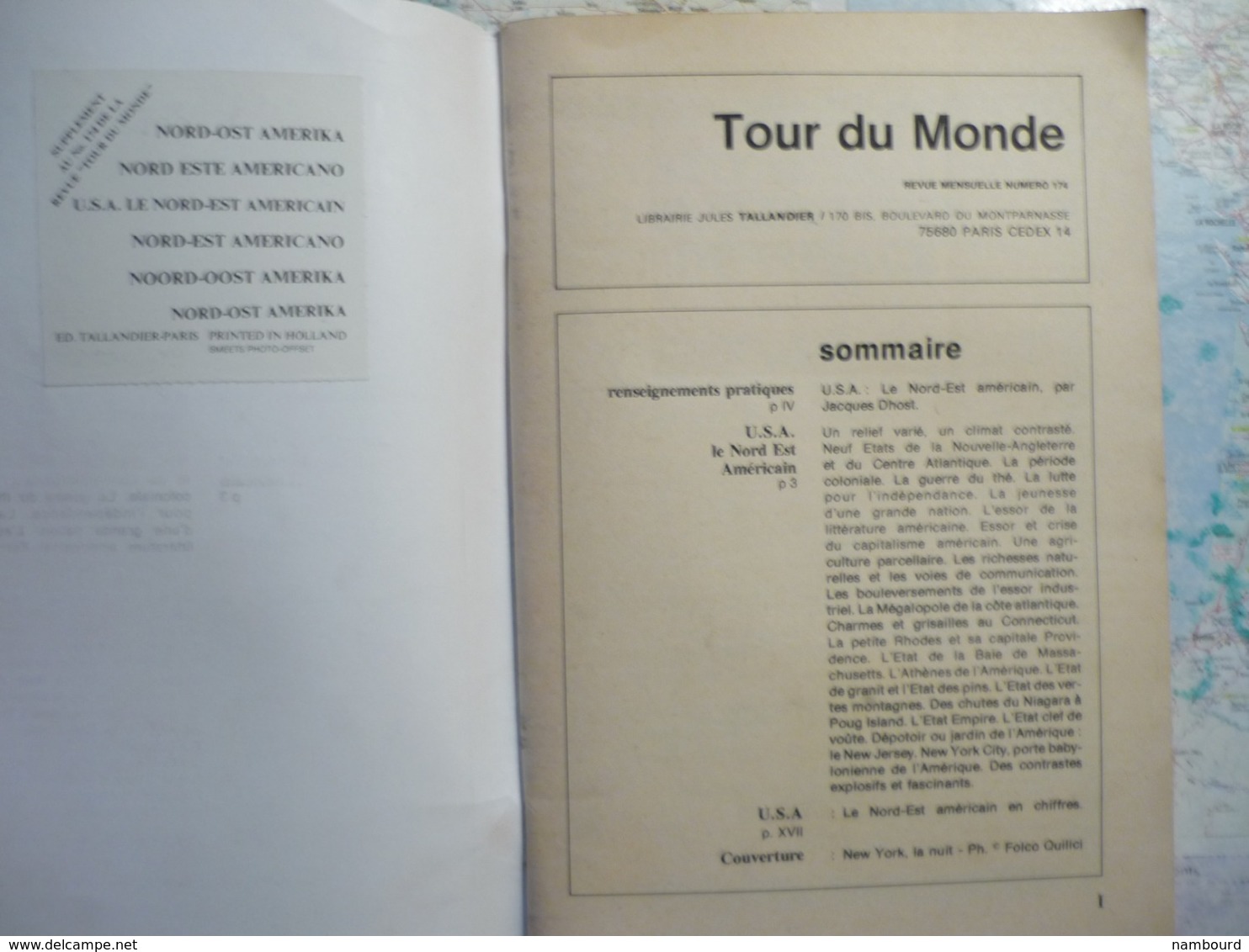 Tour Du Monde Association Française De Géographie Le Nord-Est Américain N°174 18 Mars 1974 - Géographie