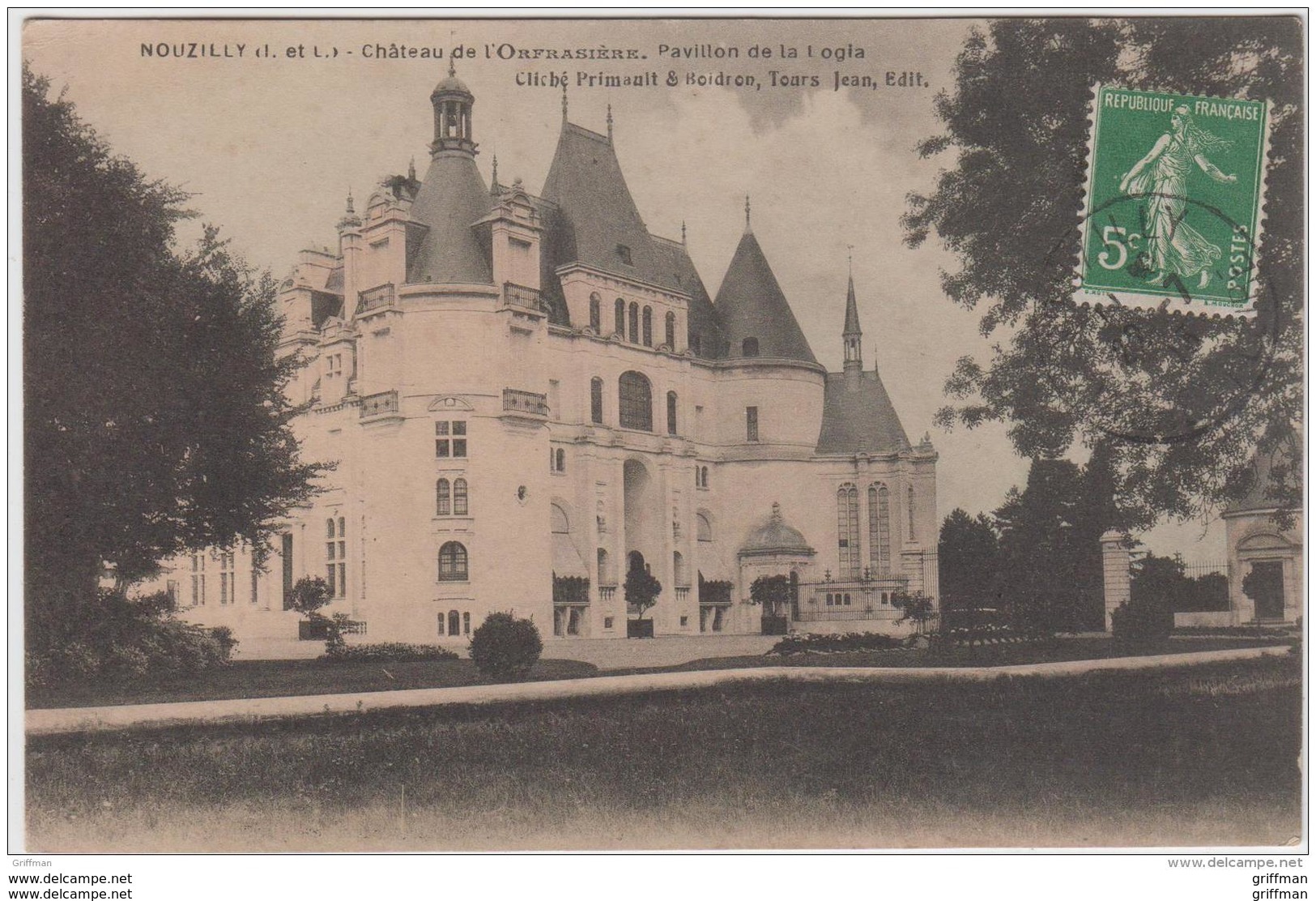 NOUZILLY CHATEAU DE L'ORFRASIERE PAVILLON DE LA LOGIA 1913 TBE - Autres & Non Classés