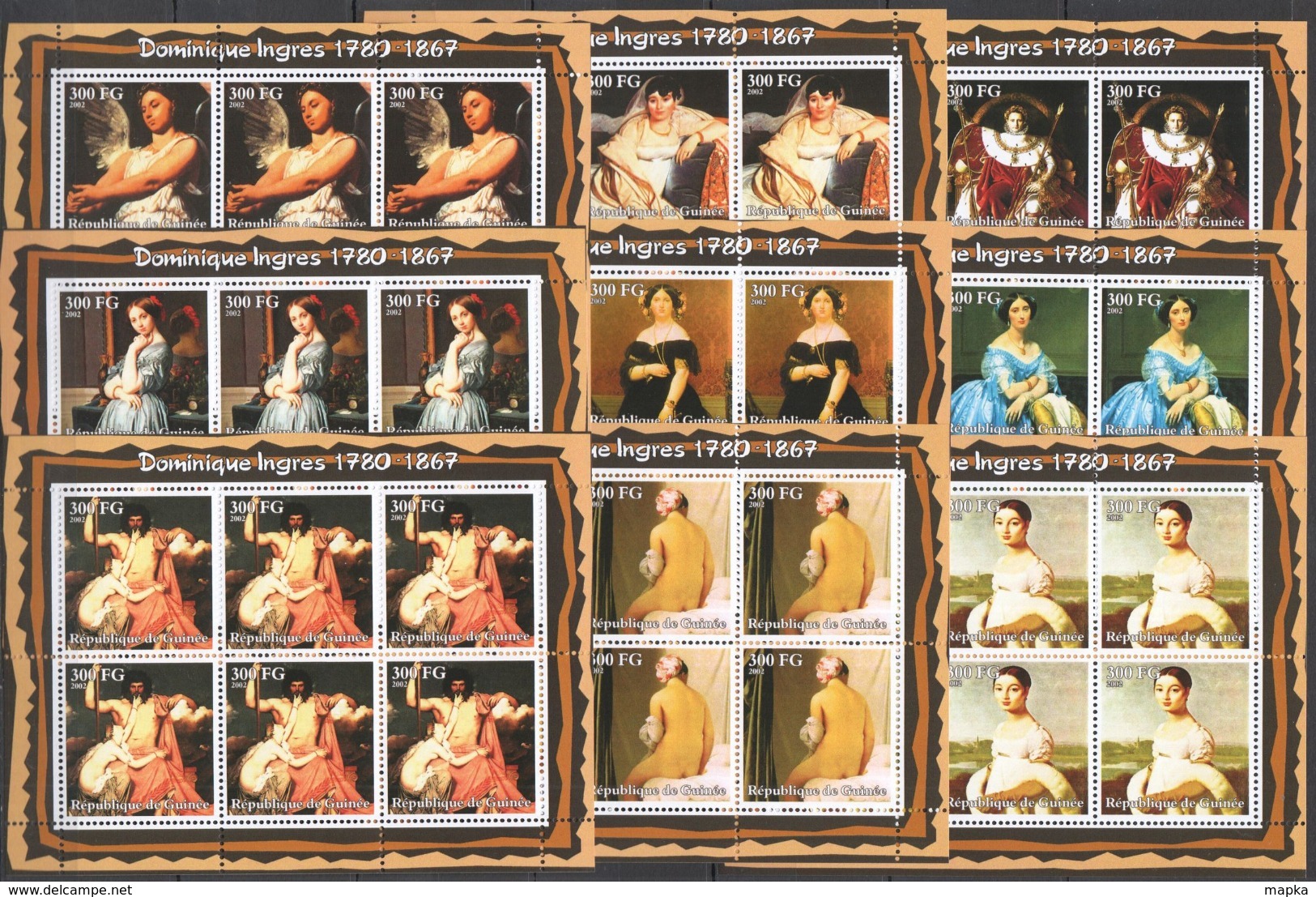 YY464 2002 GUINEA ART PAINTINGS DOMINIQUE INGRES !!! 6SET(9KB) MNH - Other & Unclassified