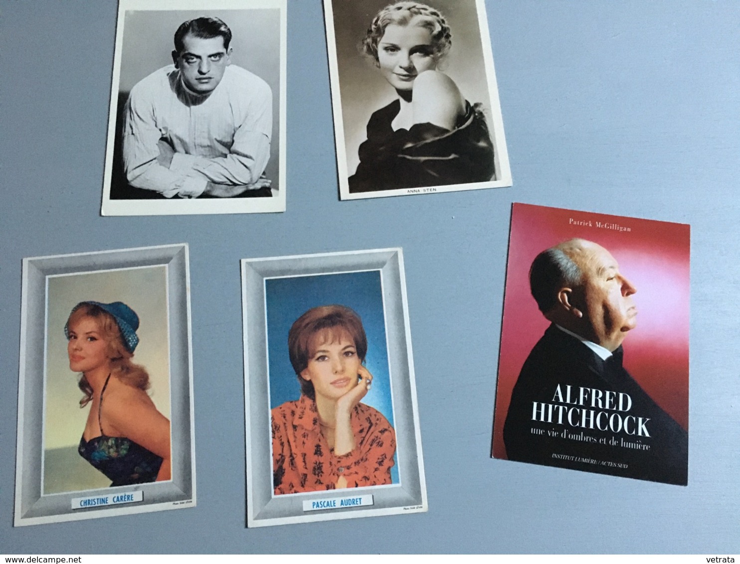 Cinéma : 3  Cartes Postales : Bunuel En 1929 - Hitchcock - Anna Sten & 2 Cartes (Christine Carère & Pascale Audret) - Fotos