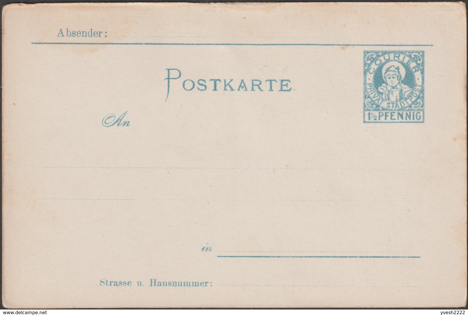 München 1897, Privatpost Courier, Ganzsache. Moine Remplissant Des Bouteilles Vides Depuis Un Fût De Vin. Entonnoir - Vins & Alcools