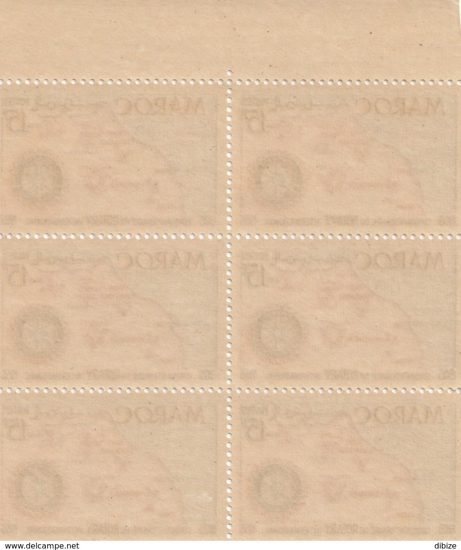 Maroc. Protectorat. Bloc De 6 Timbres,  Yvert N° 344 De 1955. Cinquantenaire Du Rotary International. - Rotary, Club Leones