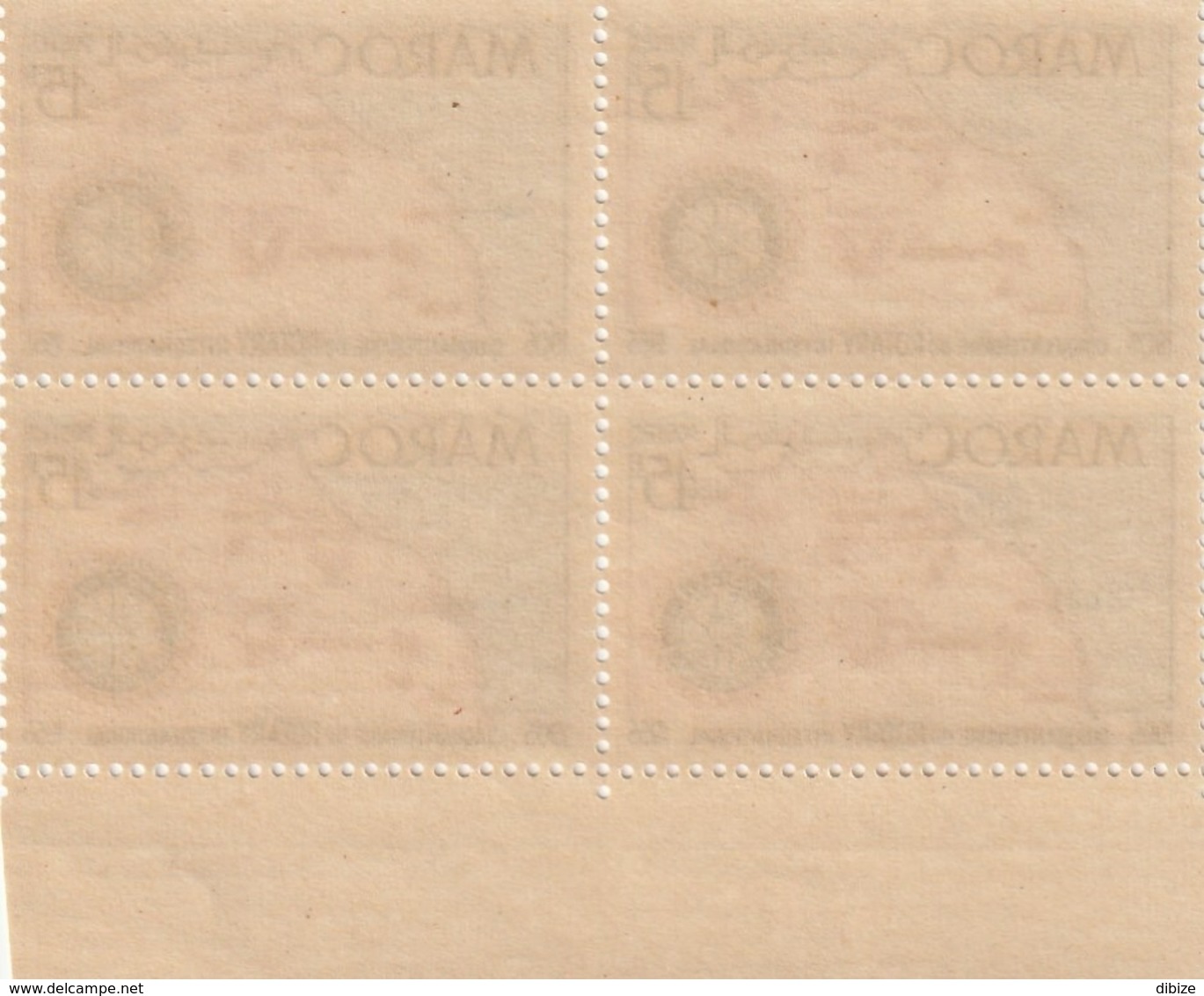 Maroc. Protectorat. Bloc De 4 Timbres,  Yvert N° 344 De 1955. Cinquantenaire Du Rotary International. - Rotary, Club Leones