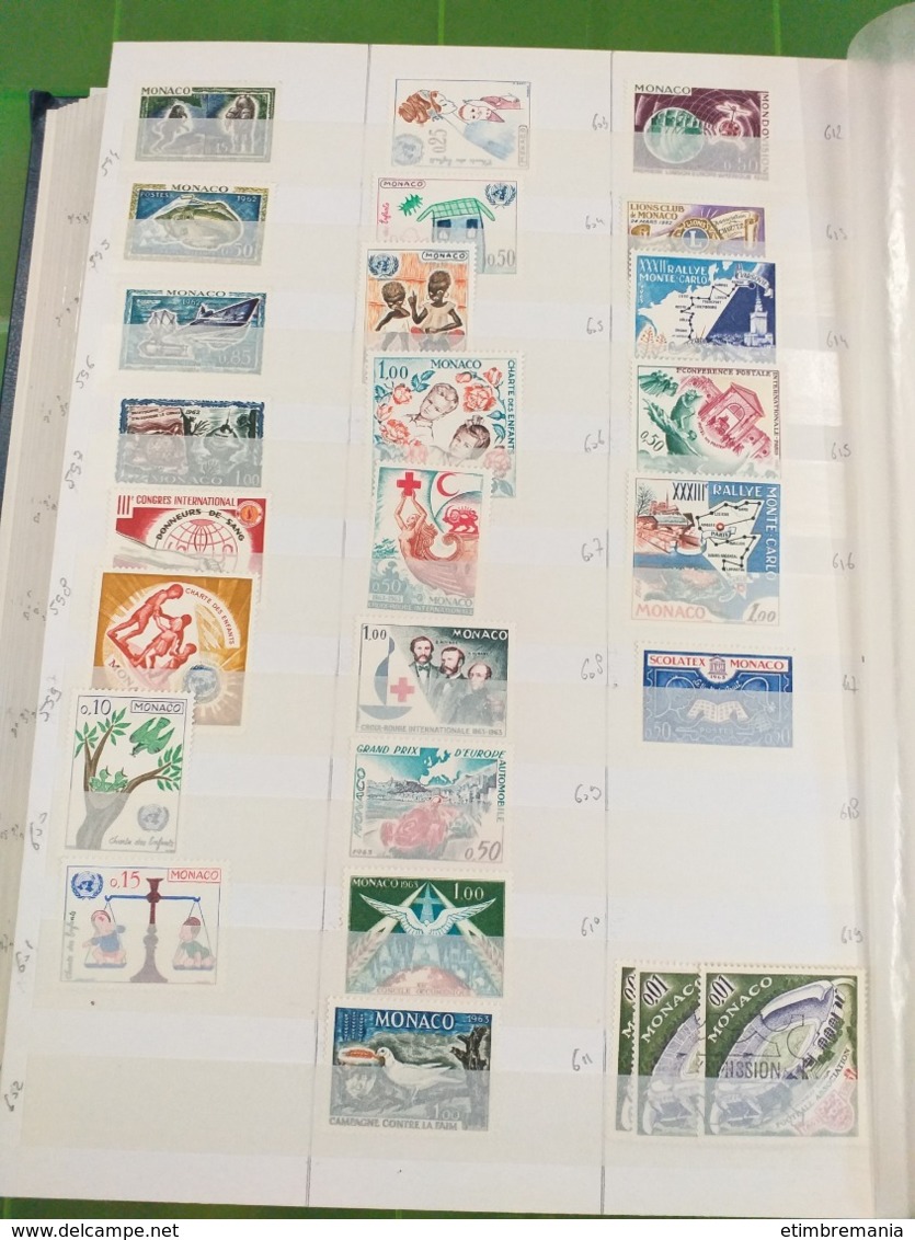 LOT N° 1127  MONACO un bon classeur de timbres neufs ** ou obl.