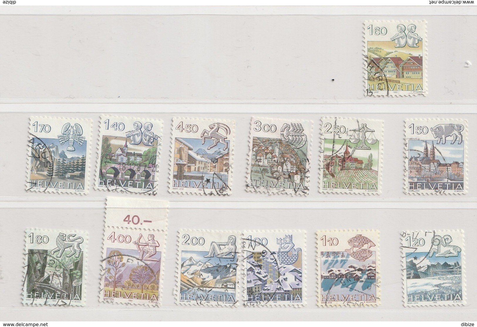 Suisse. 13 Timbres Oblitérés. Horoscope.  1982-1986. Etat Moyen. - Astrology