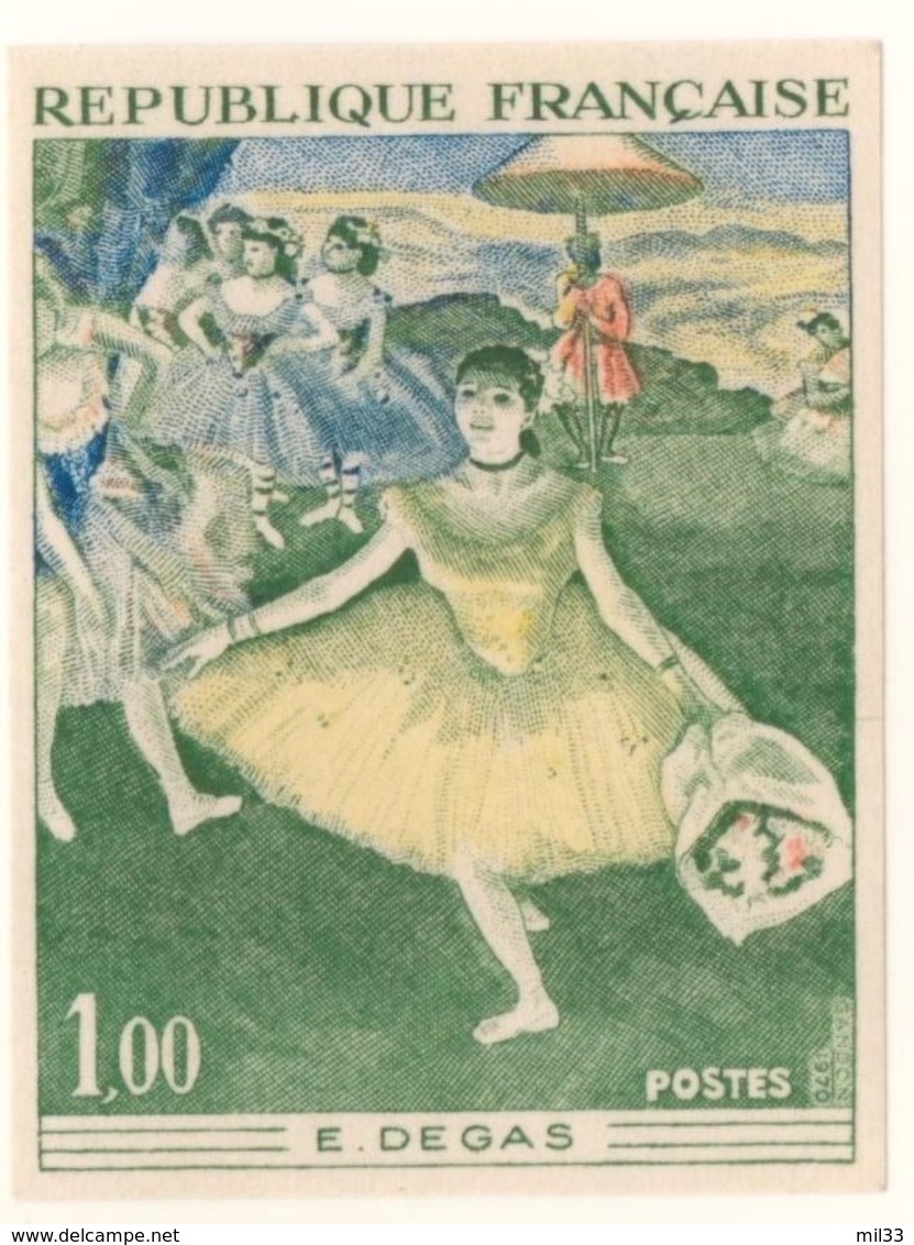 Série Artistique Edgar Degas Essai Multicouleurs YT 1653 De 1970  Sans Trace De Charnière Cote 125 € - Unclassified