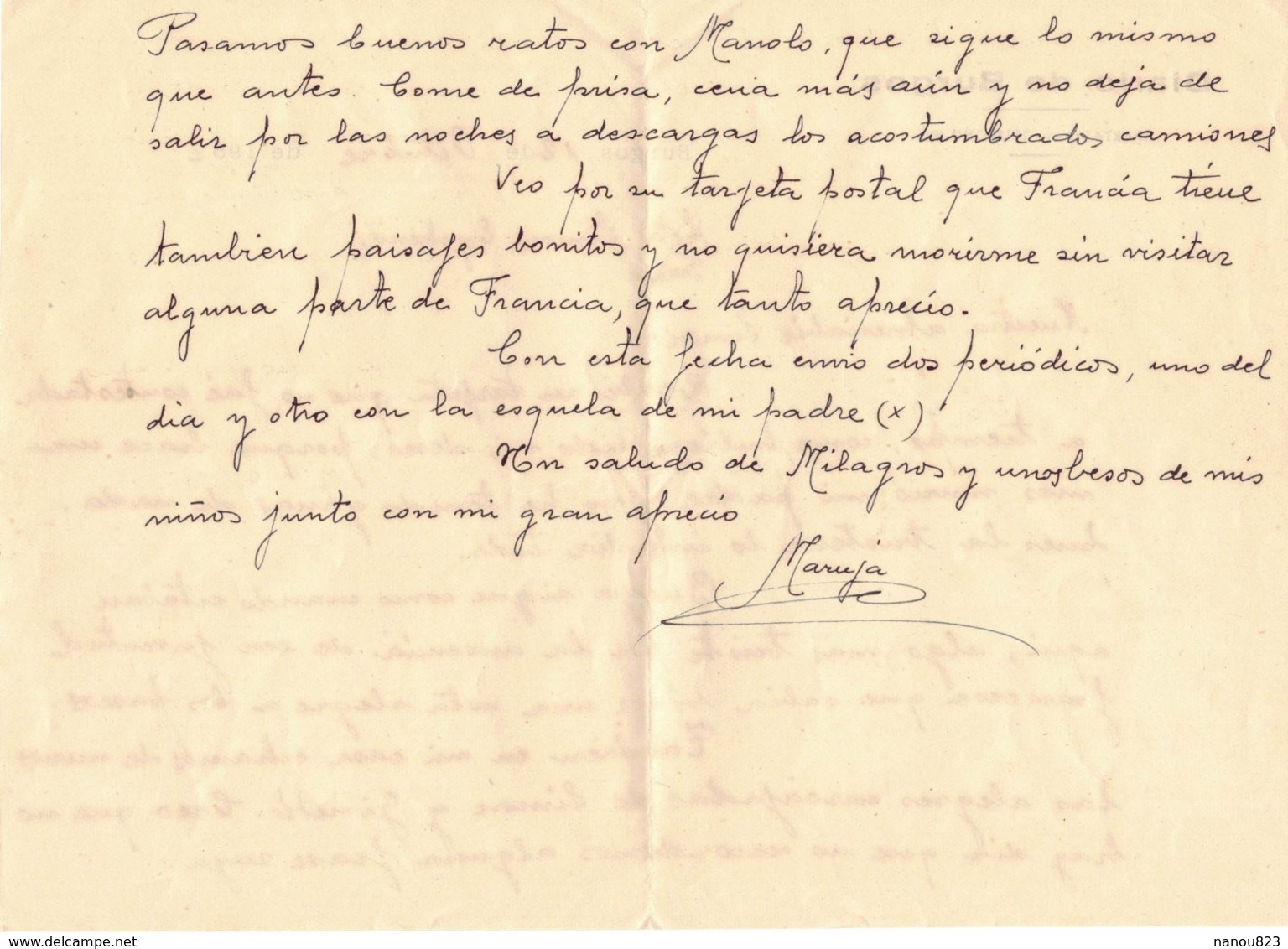 EN 1952 ESPAGNE BURGOS CASTILLE ET LEON DIARIO DE BURGOS DOCUMENT COMMERCIAL VILLEFRANCHE DE ROUERGUE AVEYRON - Espagne