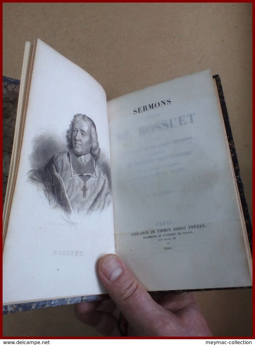 BOSSUET SERMONS CHOISIS Chez Firmin Didot 1851 Portrait En Frontispice Très Bon état - Auteurs Français