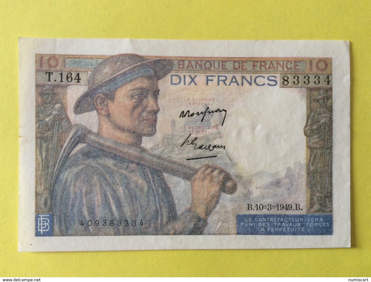 Mineur Type 1949  Parfait état Comme Neuf Superbe Billet Sans Trace D Aiguille - 10 F 1941-1949 ''Mineur''