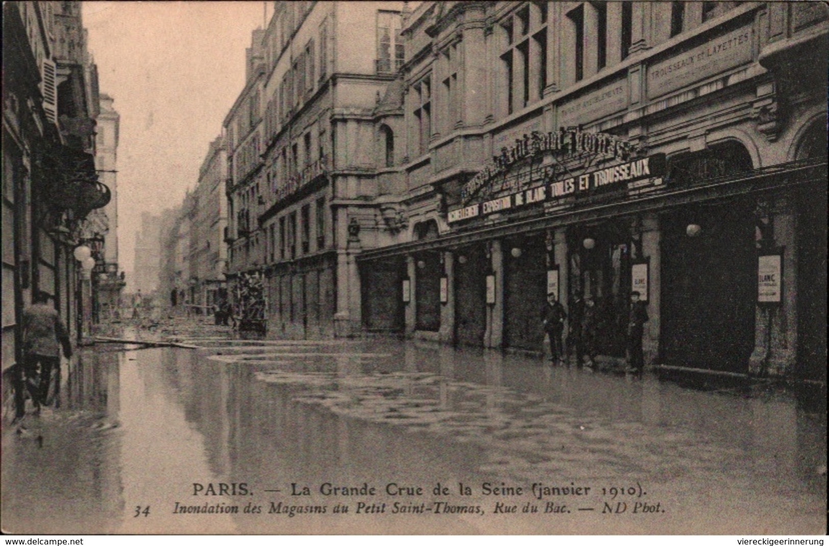 ! 75 - Paris Crue De La Seine 1910 , Überschwemmung, Frankreich, Inondation, Rue Du Bac - Inondations De 1910