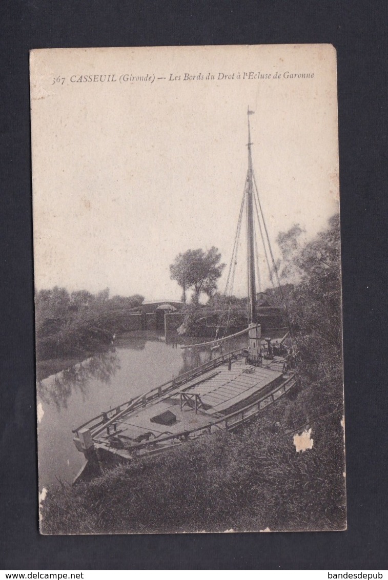 Casseuil (33) Les Bords Du Drot à L' Ecluse De Garonne ( Bateau Bromotypie Gautreau Langon) - Autres & Non Classés