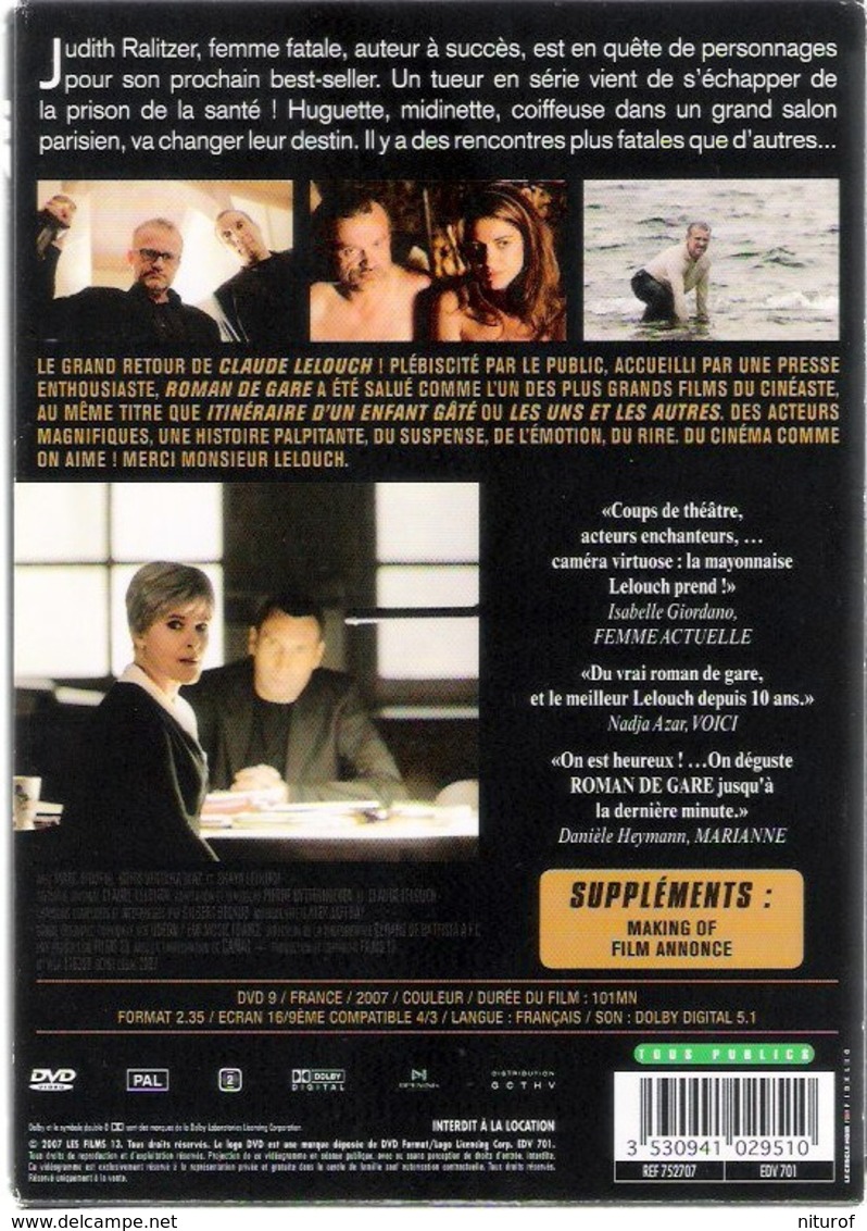 DVD Claude LELOUCH :  ROMAN DE GARE - Avec Dominique Pinon Et Fanny Ardant - Comedy