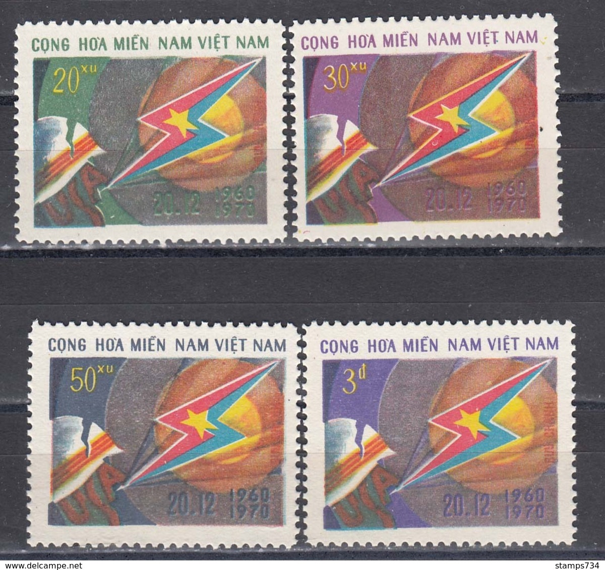 Vietnam 1970 - Edition Of The Vietcong-10th Anniversary Of The Nat. Liberation Front , Mi-Nr. 31-34, MNH** - Vietnam