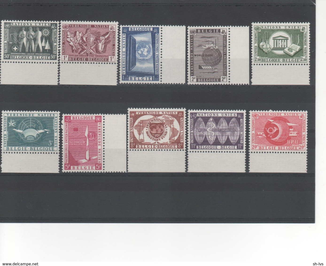 BELGIE - 1958 - DEELNEMING VAN DE VERENIGDE NATIES AAN DE WERELDTENTOONSTELLING TE BRUSSEL - Unused Stamps