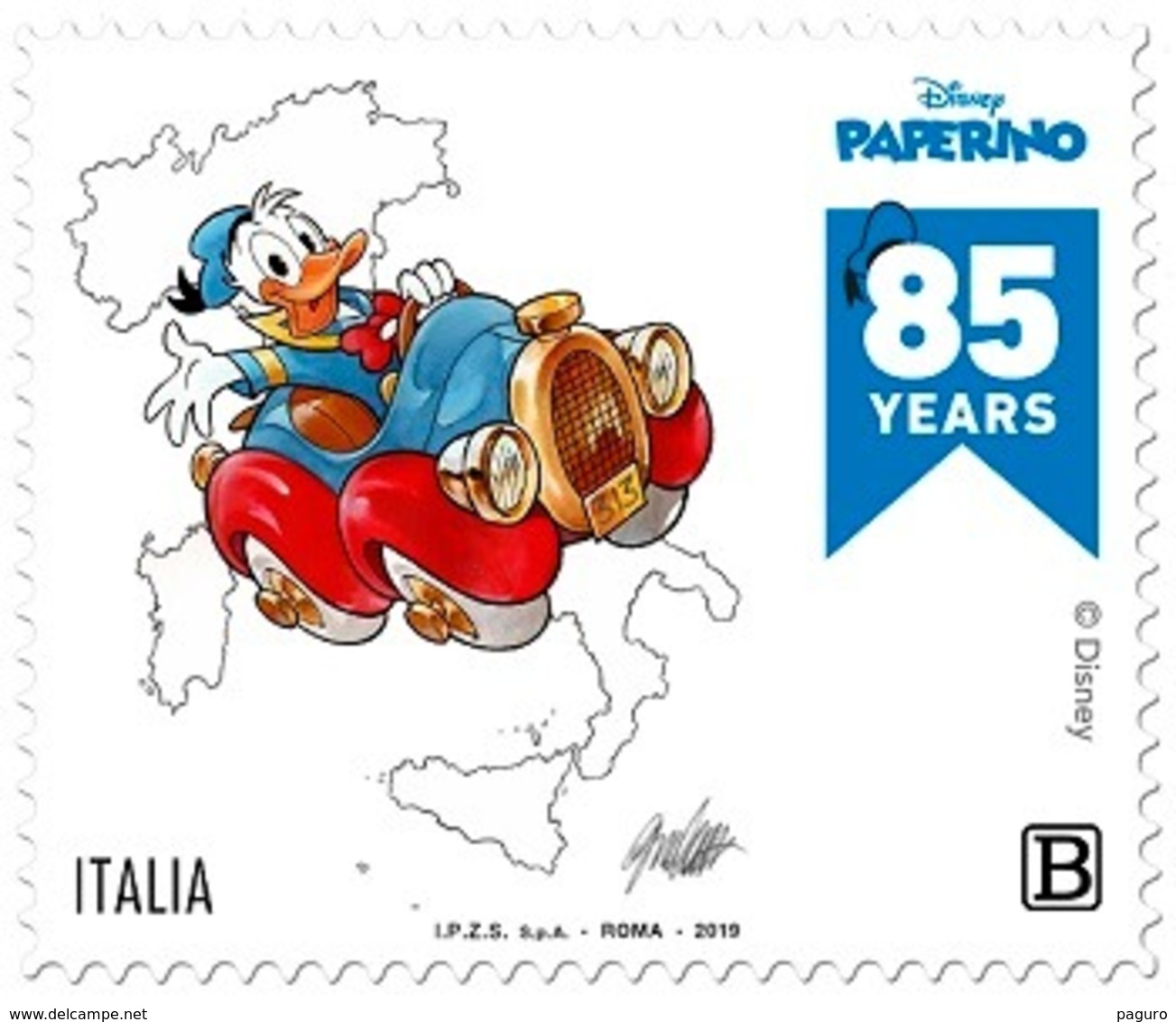 Italia Repubblica 2019 Paperino Singolo Euro 1,10 MNH** Integro - Disney