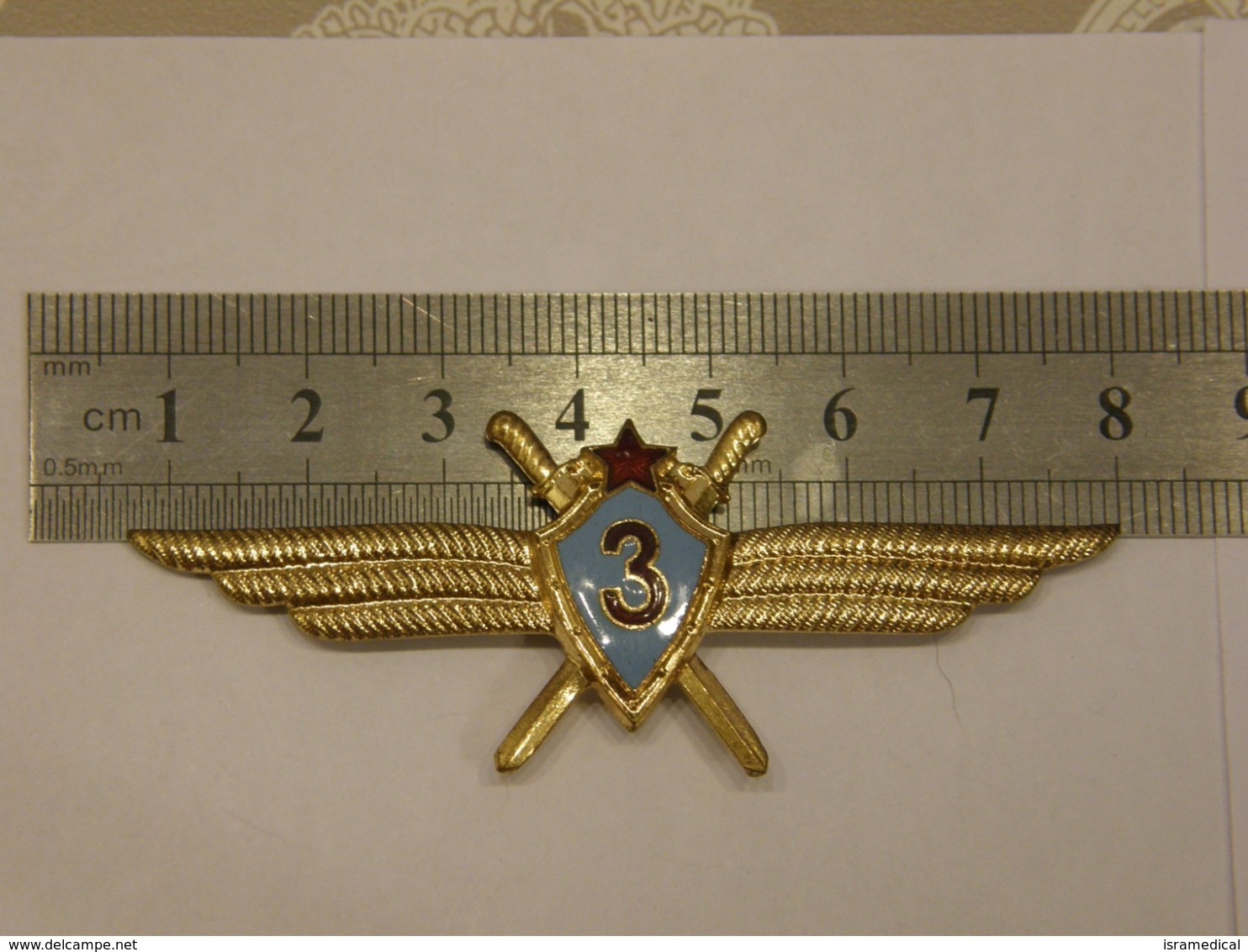 USSR SOVIET MILITARY PILOT III CLASS WINGS ENAMEL BADGE 220 - Militaria