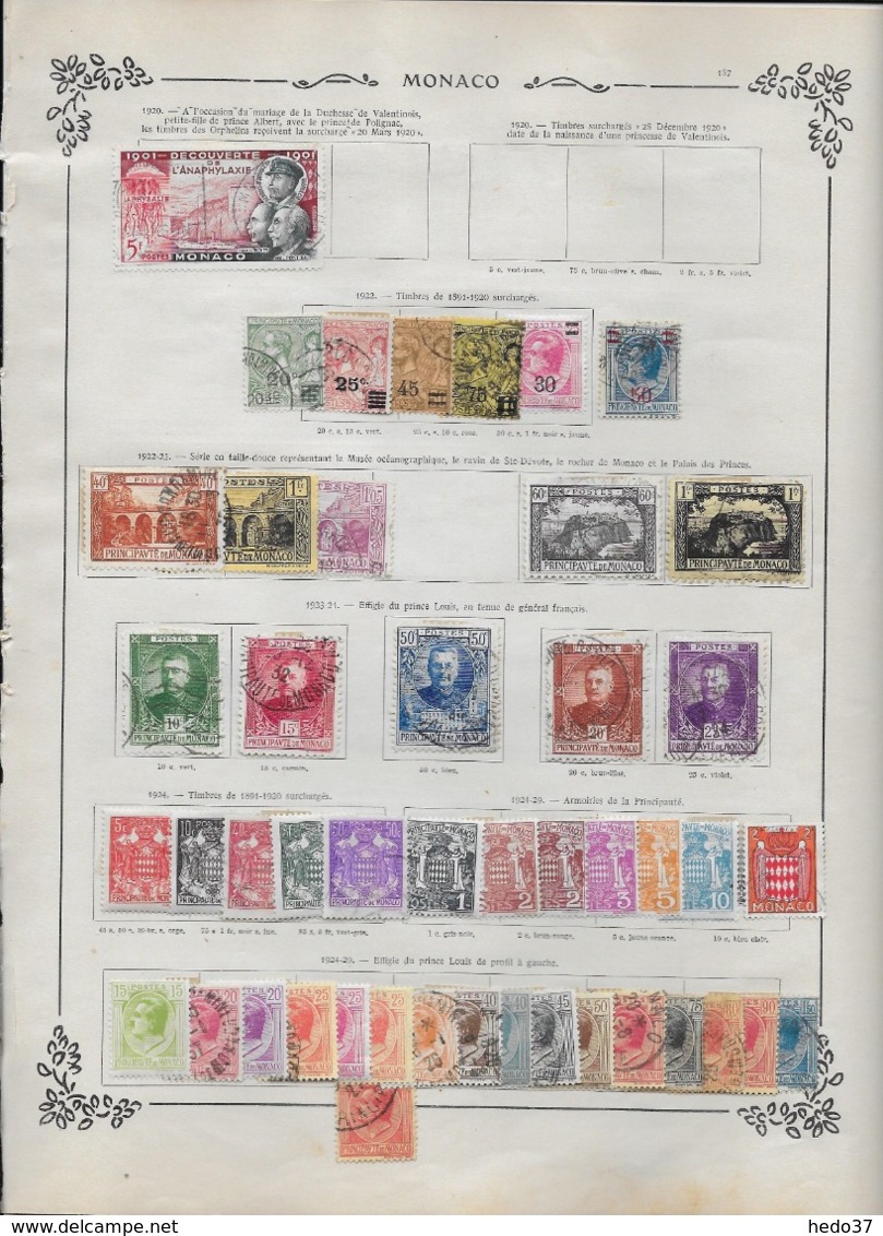 Monaco Collection Ancienne Sur Charnière - Timbres Oblitérés/neufs * B/TB - 5 Scans - Lots & Serien