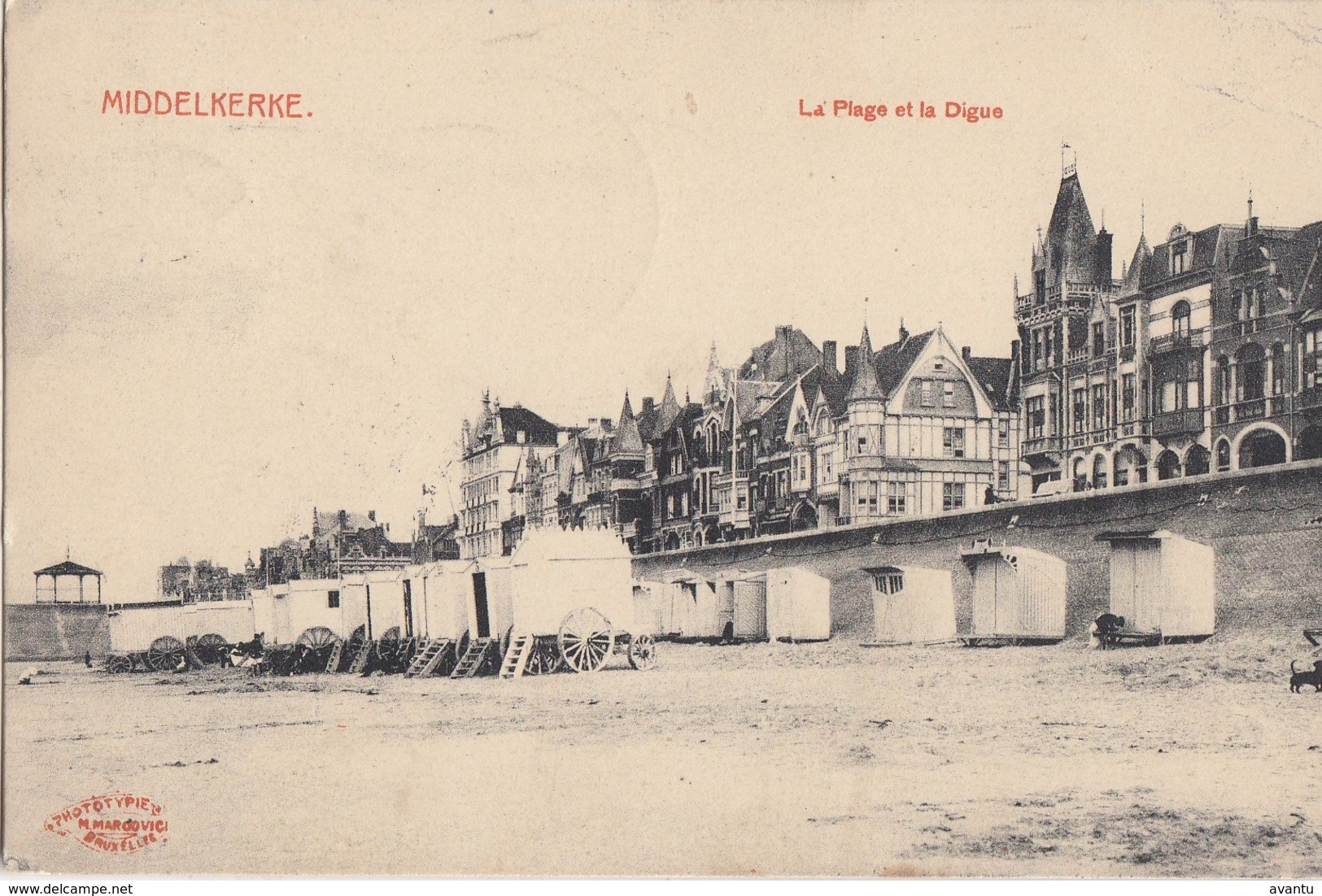 MIDDELKERKE / STRAND EN ZEEDIJK / UITGIFTE MARCOVICI 1911 - Middelkerke