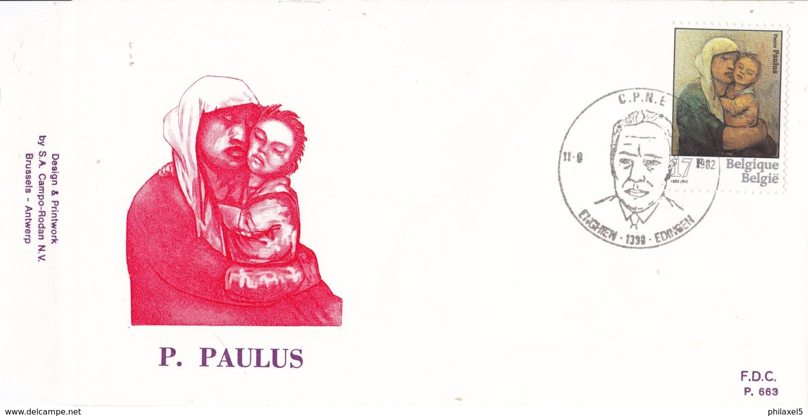 België - FDC 663 - 11 September 1982 - Culturele Uitgifte - Werk Van Pierre Paulus - OBP 2063 - 1981-1990