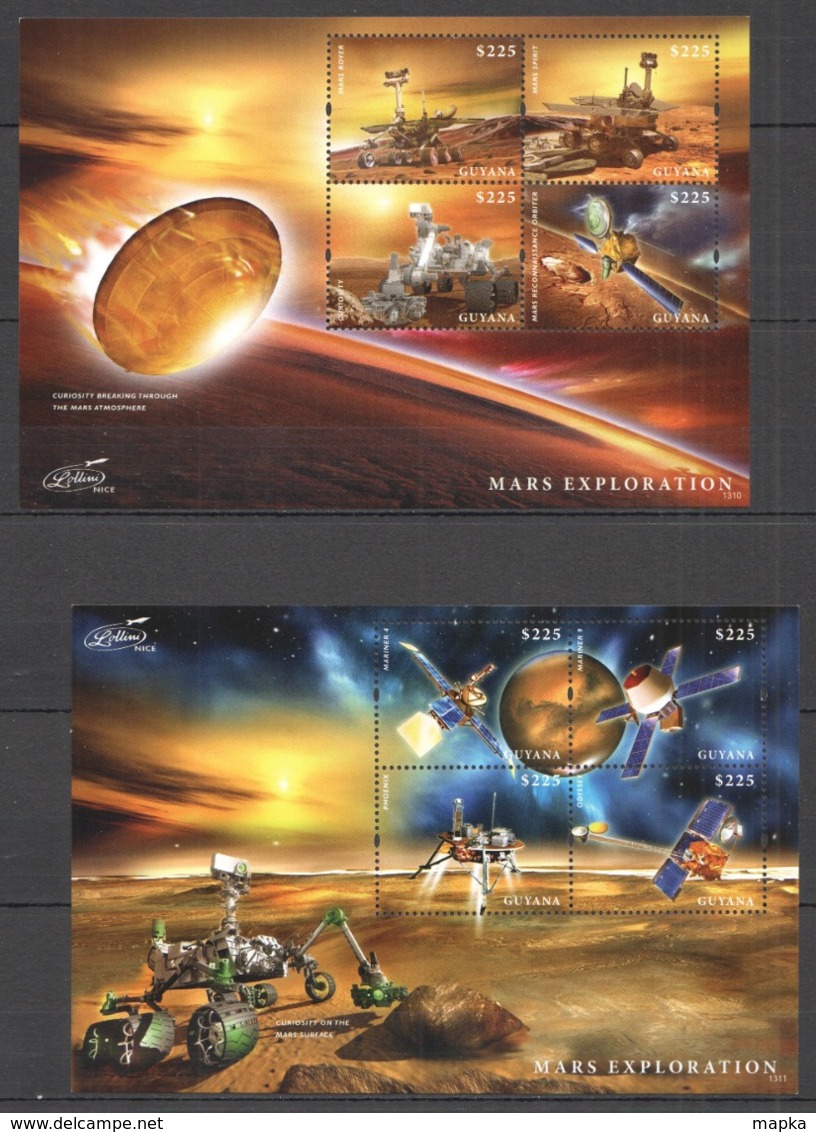 D494 2013 GUYANA SPACE MARS EXPLORATION #8602-09 MICHEL 20 EURO 2KB MNH - Andere & Zonder Classificatie