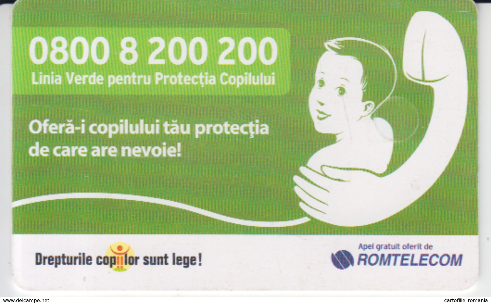 Romania - Child Protection Unicef Phonecard - See Photos (front/back) 09.07 - Romania