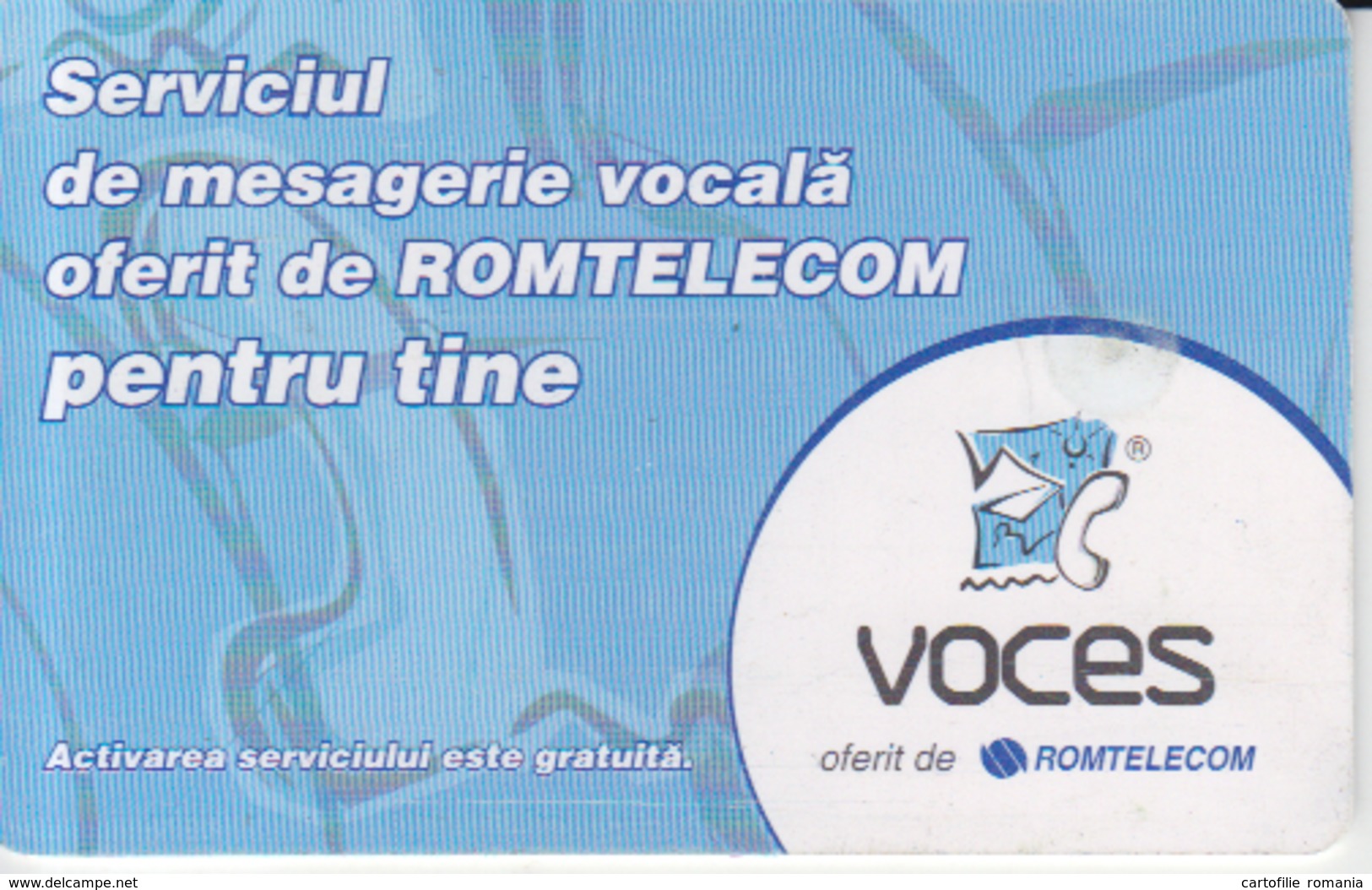 Romania - Voces Romtelecom  Phonecard - See Photos (front/back) - Romania
