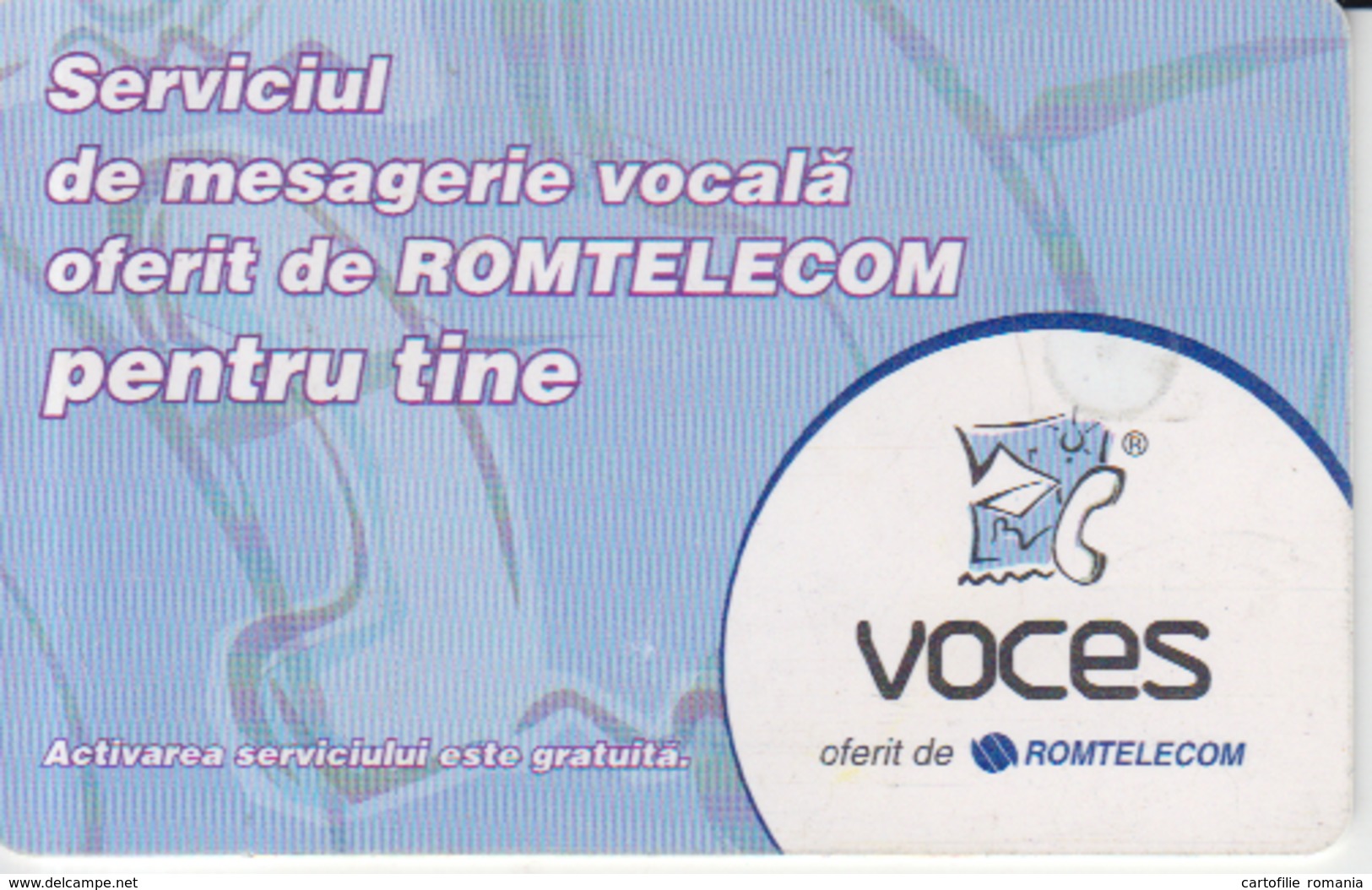 Romania - Voces Romtelecom  Phonecard - See Photos (front/back) - Romania