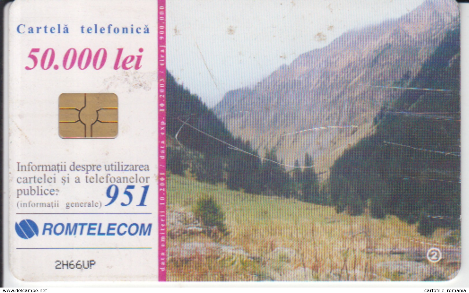 Romania - Mountains Nature Landscape -  Romtelecom Phonecard - See Photos (front/back) - Mountains