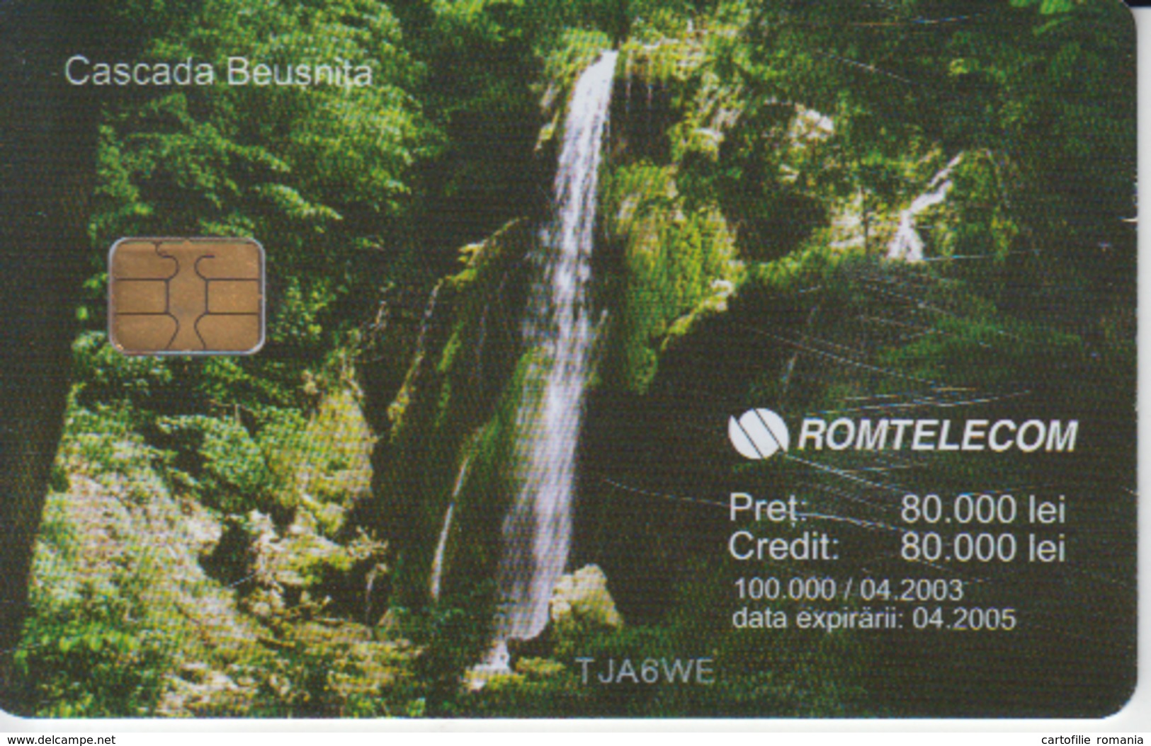 Romania - Nature Landscape - Beusnita Waterfall Romtelecom Phonecard - See Photos (front/back) - Romania