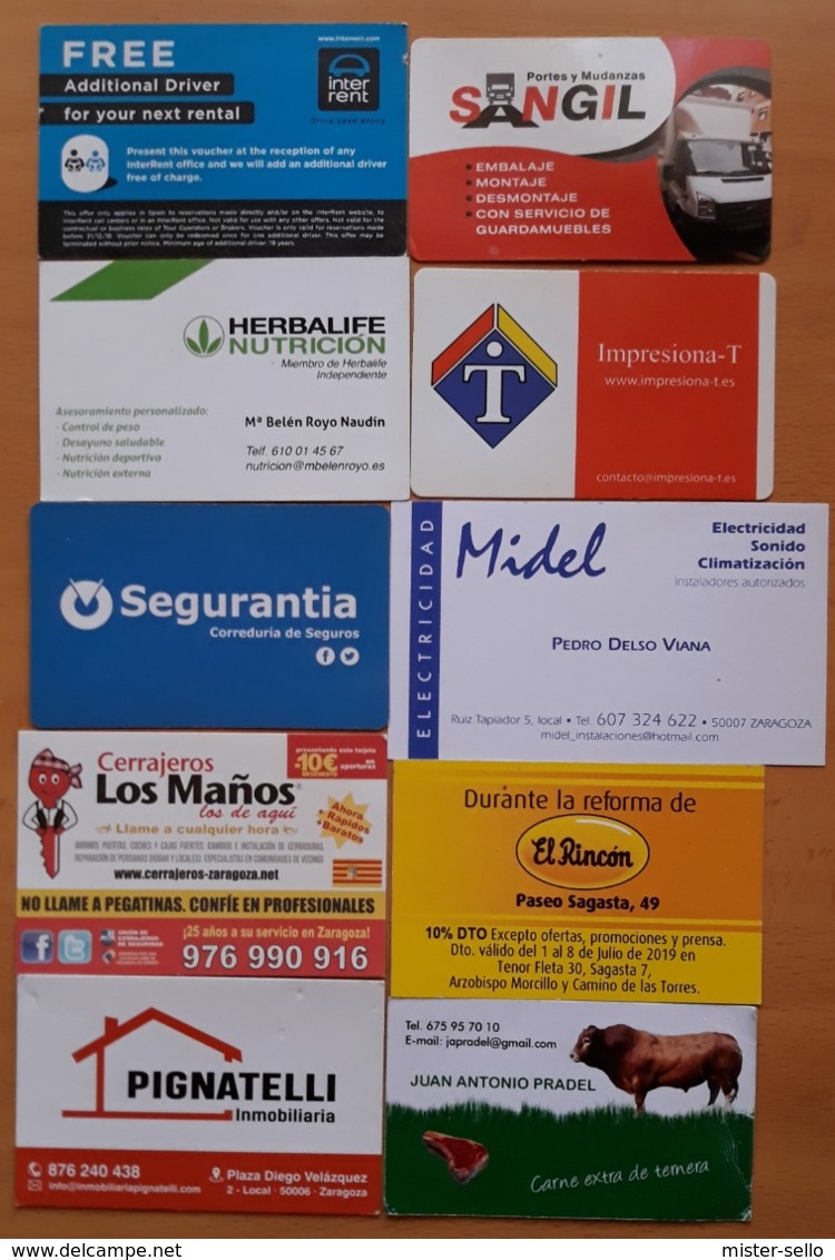 LOTE DE 10 TARJETAS DE VISITA. - Cartoncini Da Visita