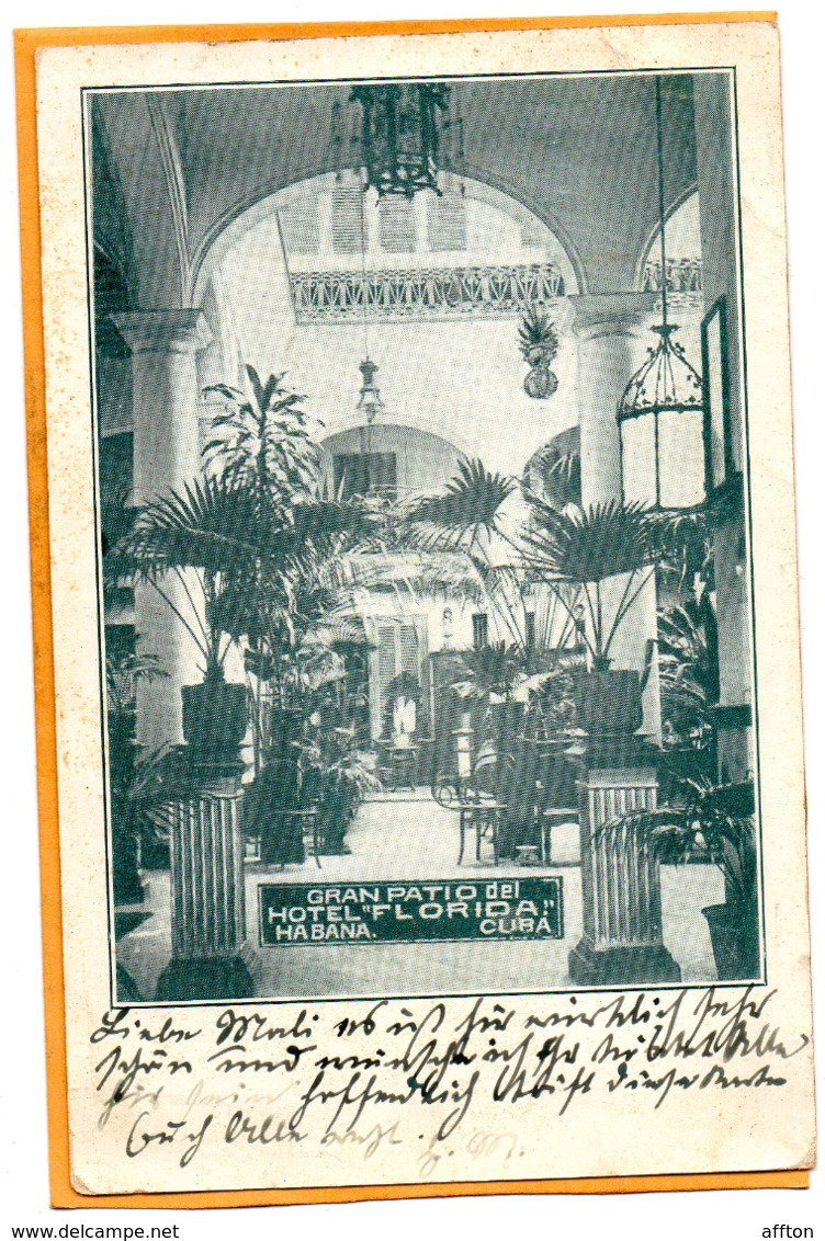 Havana Hotel Florida Cuba 1906 Postcard Mailed - Cuba