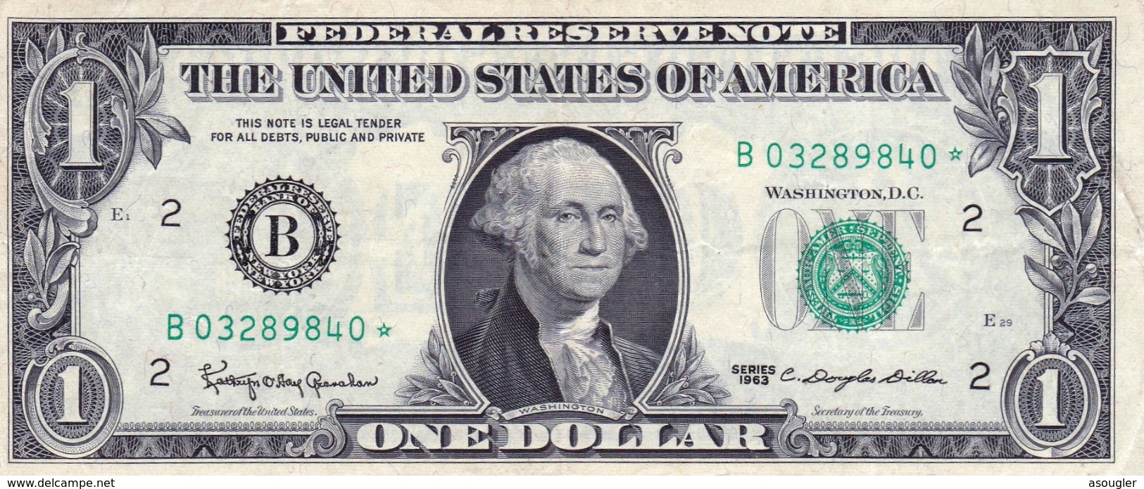 USA 1 $ DOLLAR 1963 STAR * NOTE VF-EXF "free Shipping Via Regular  Air Mail (buyer Risk)" - Billetes De La Reserva Federal (1928-...)