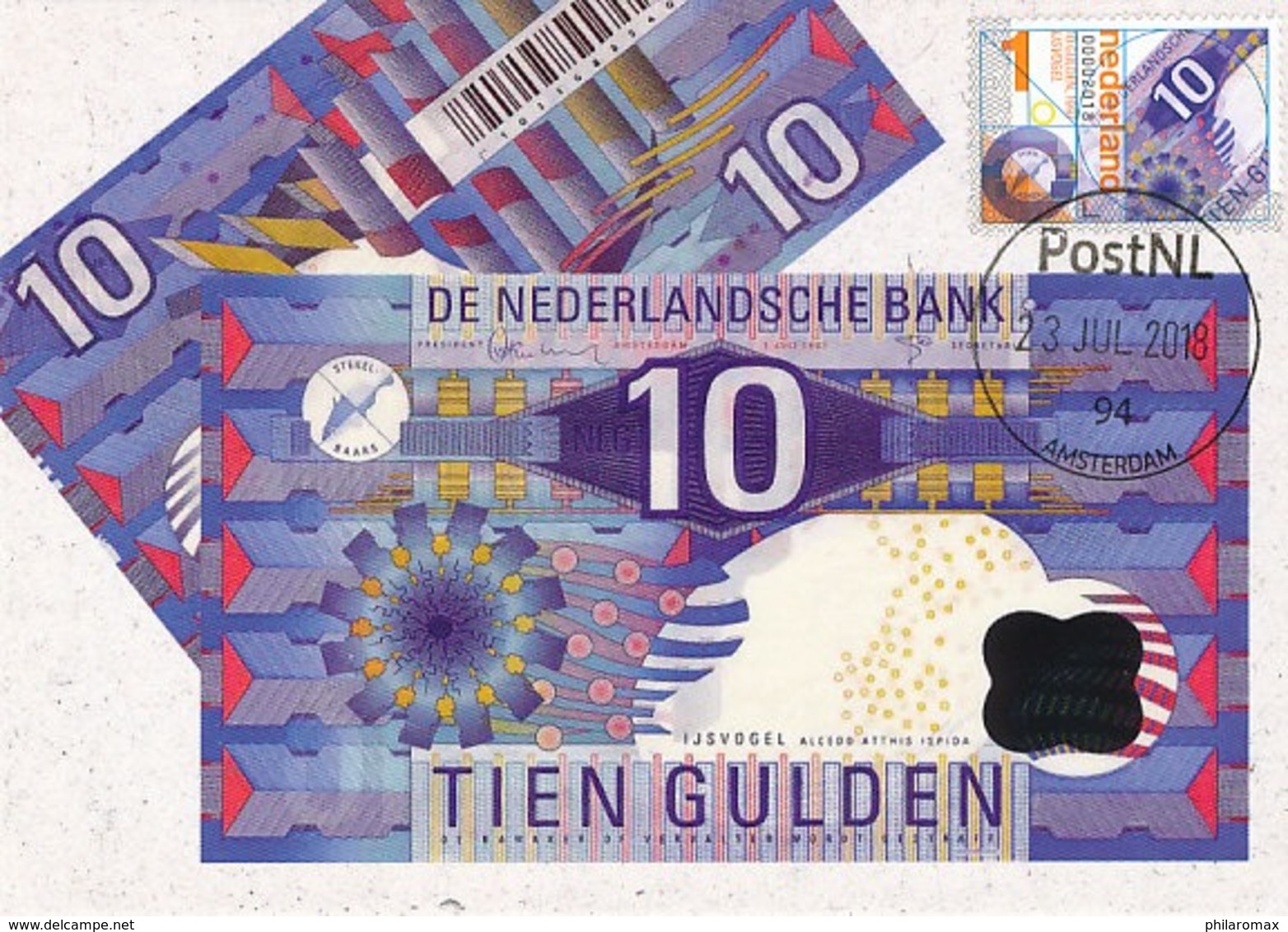 D38506 CARTE MAXIMUM CARD FD 2018 NETHERLANDS - DUTCH BANK NOTES 10 GUILDERS - AMSTERDAM BANK CP ORIGINAL - Coins
