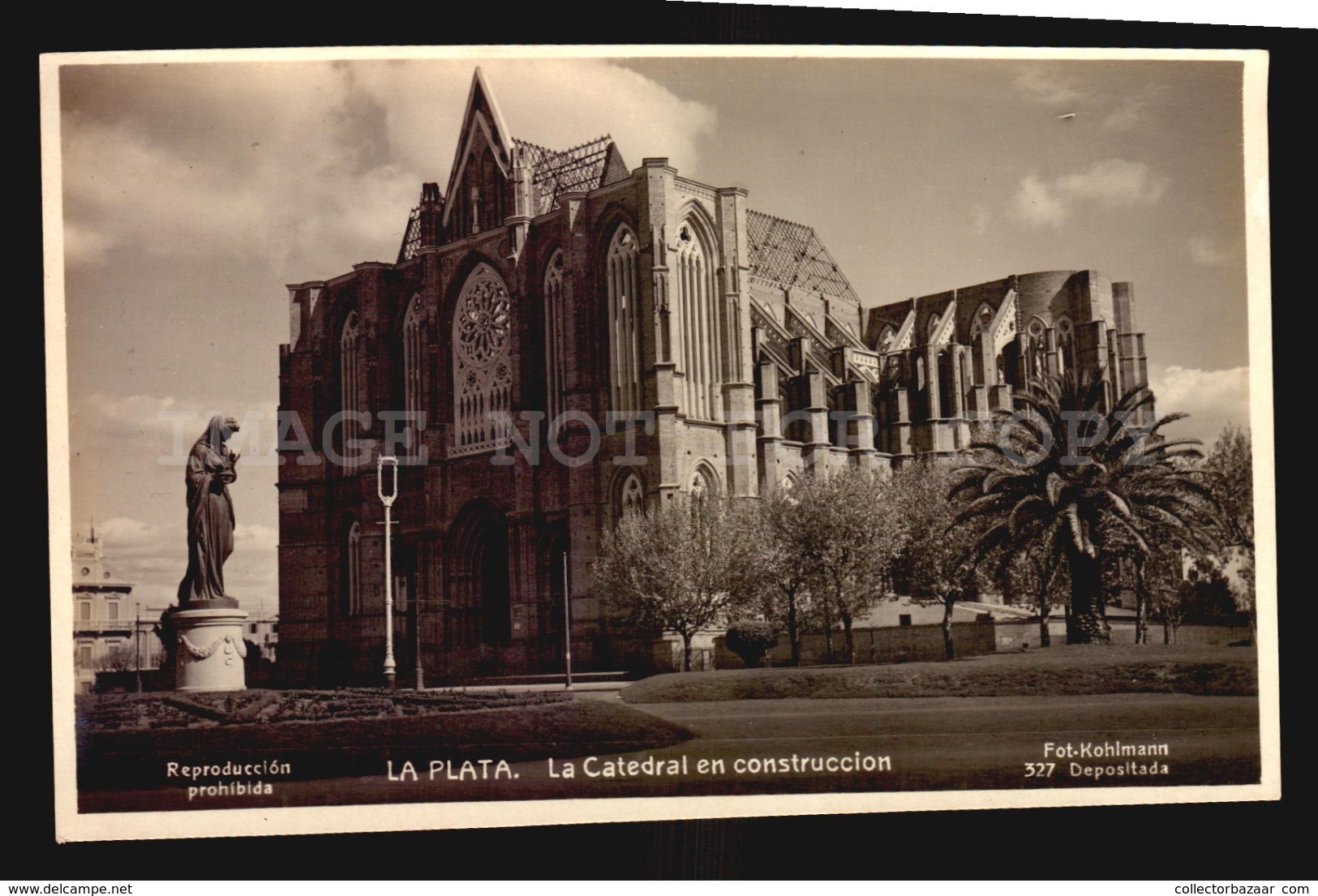 Argentina La Plata Tarjeta Postal Foto Kohlmann  W5_1102 Postcard Cathedral Catedral Construccion - Argentina