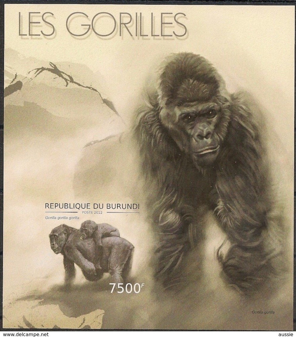 Burundi  2012 OCBn° Bloc 481 ND Ongetand *** MNH Cote 35 € Faune Gorilles Gorilla's - Neufs