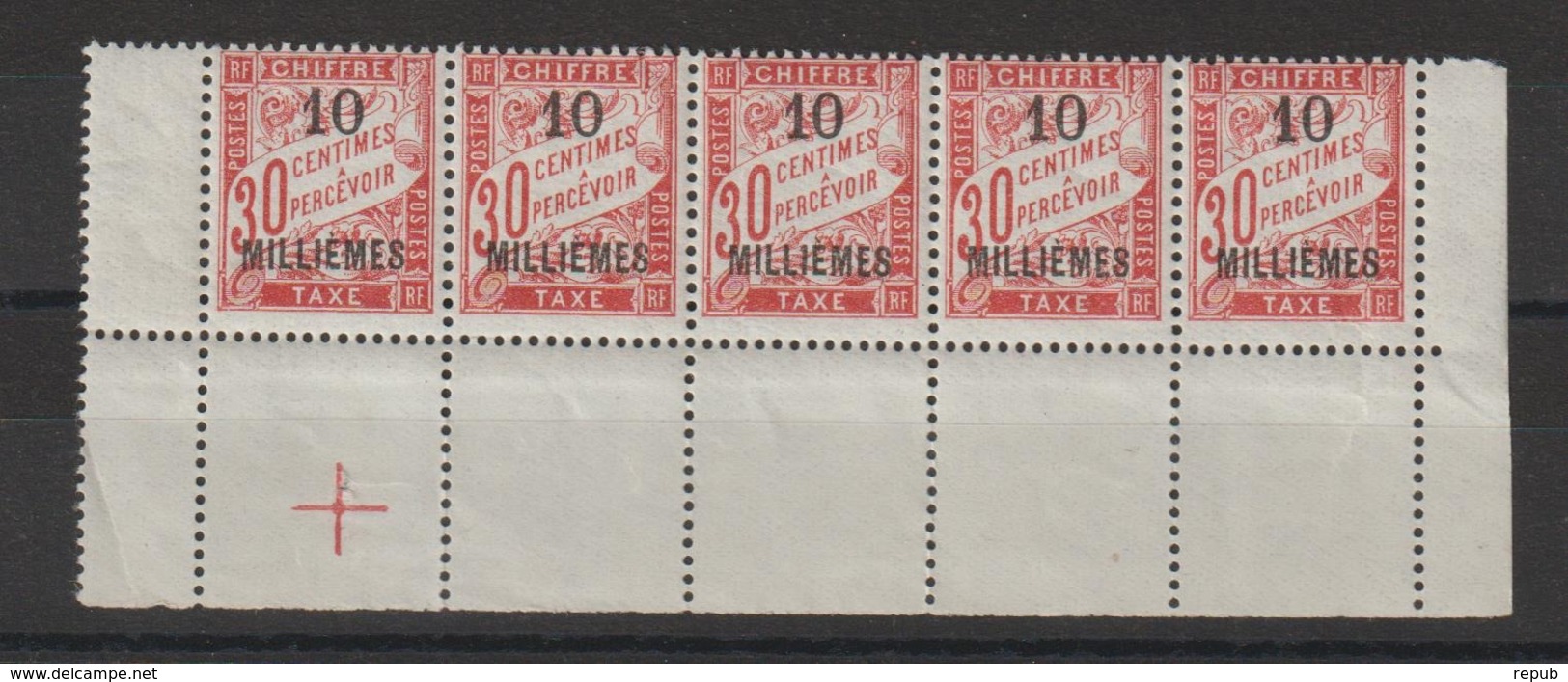 Alexandrie 1922 Timbre-taxe 3 En Bande De 5 ** MNH - Neufs