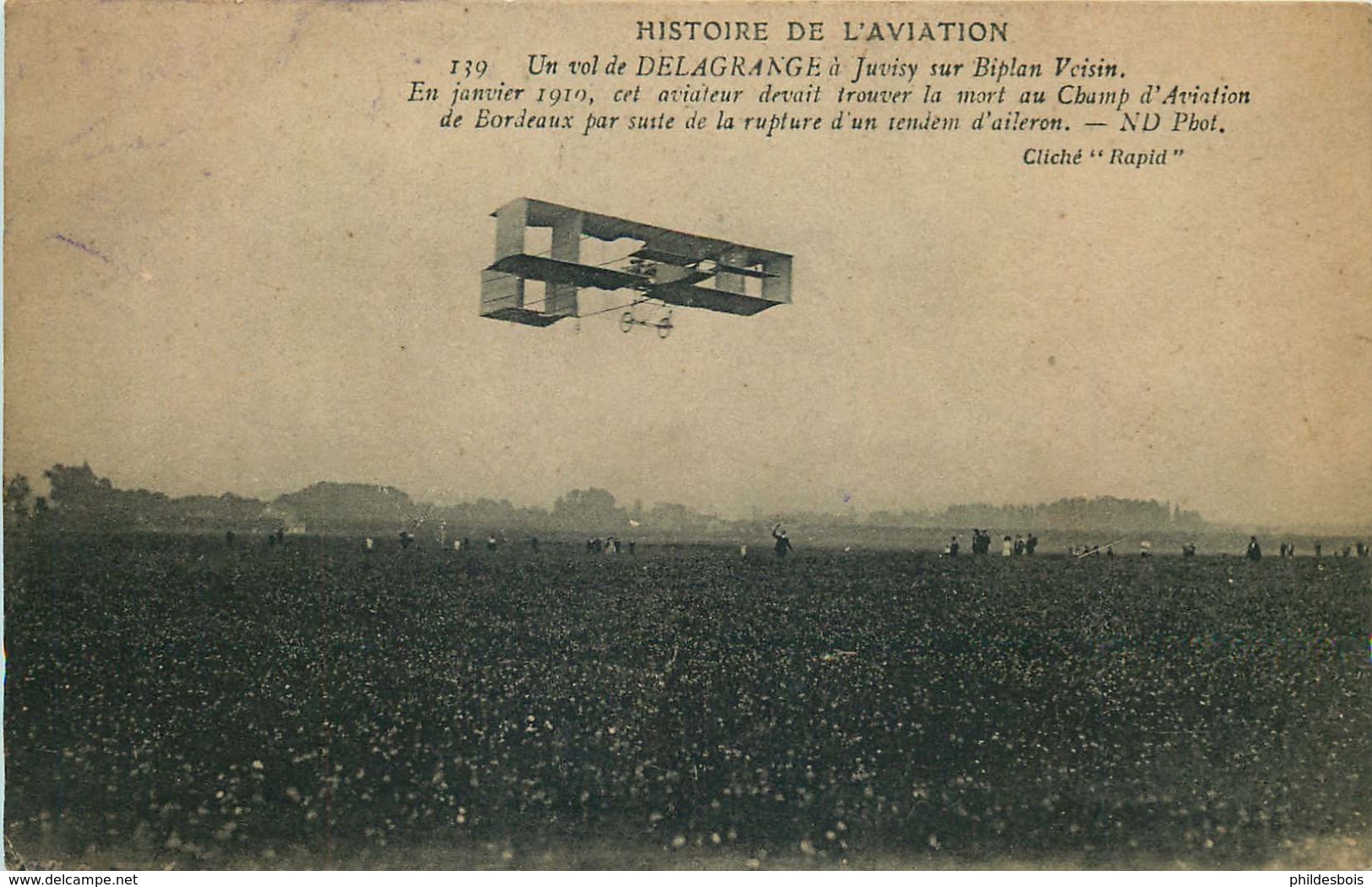 AVIATION  Delagrange A Juvisy Sur Orge Sur  Biplan Voisin - ....-1914: Précurseurs